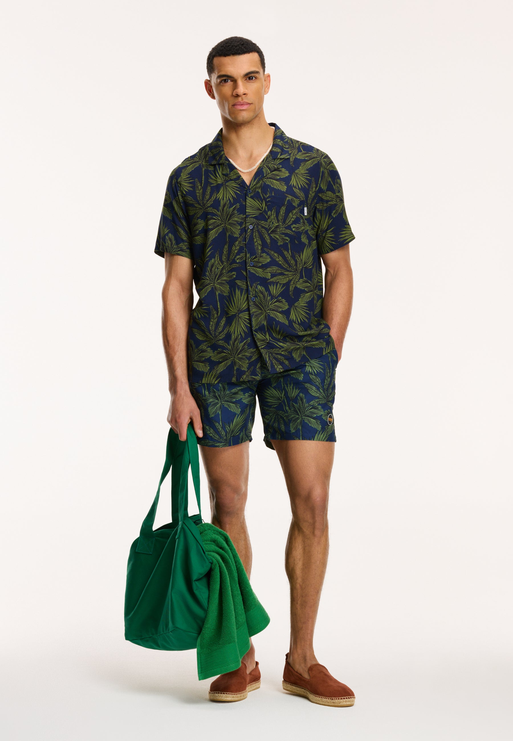 men palm leaves shirt