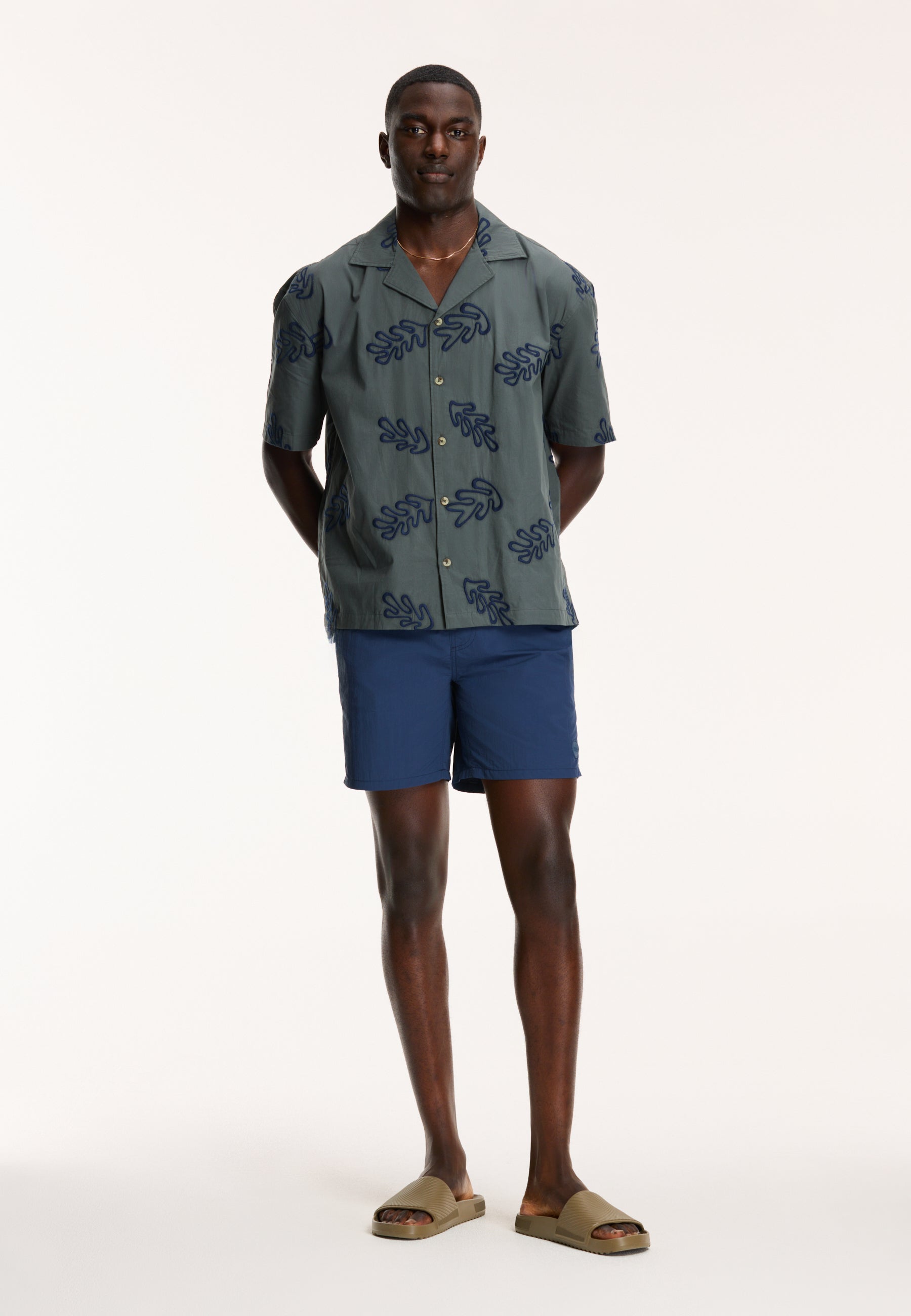 Men Shortsleeve reef embroidery