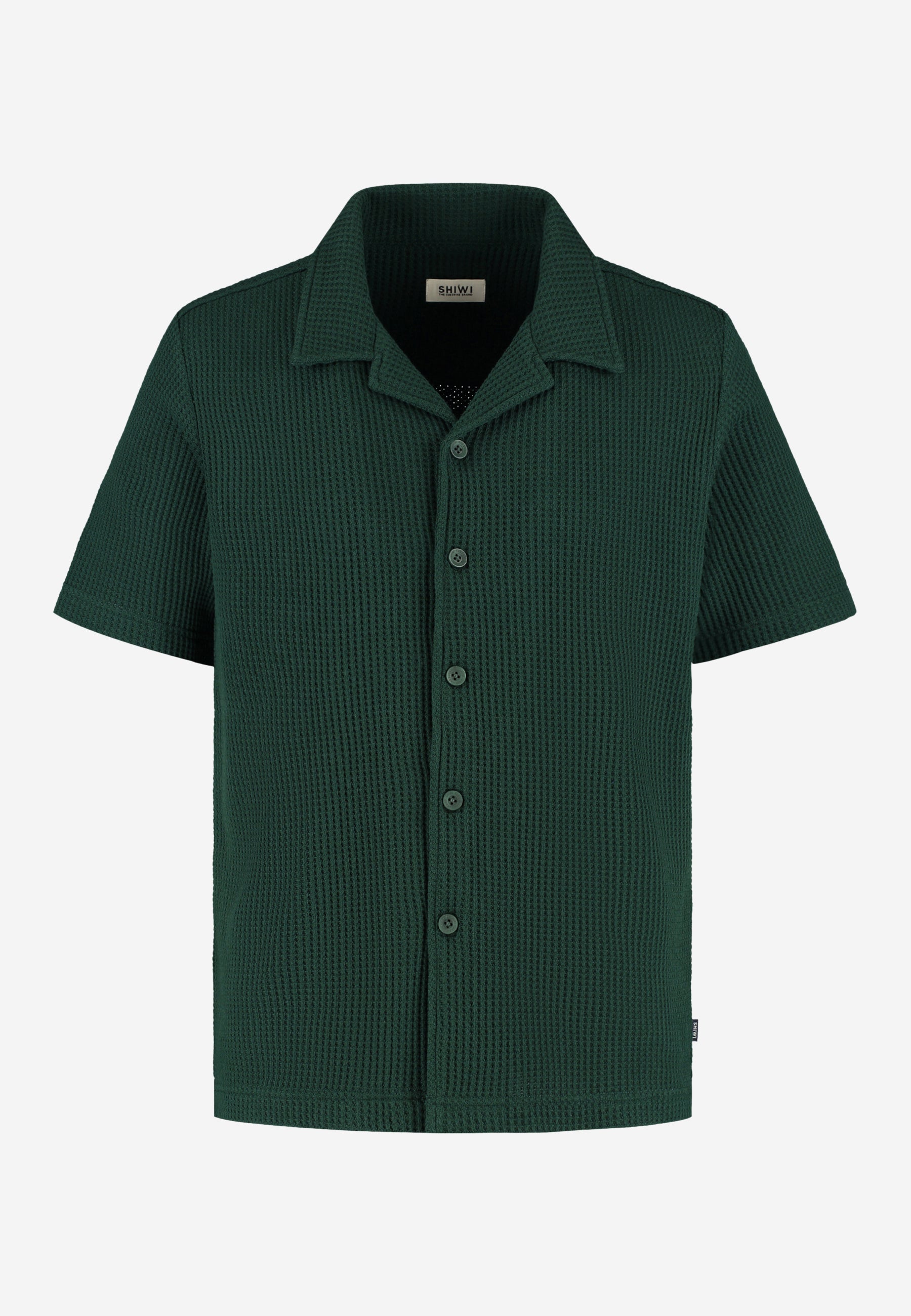 DEAN waffle structure shortsleeve | green leaf - Shiwi