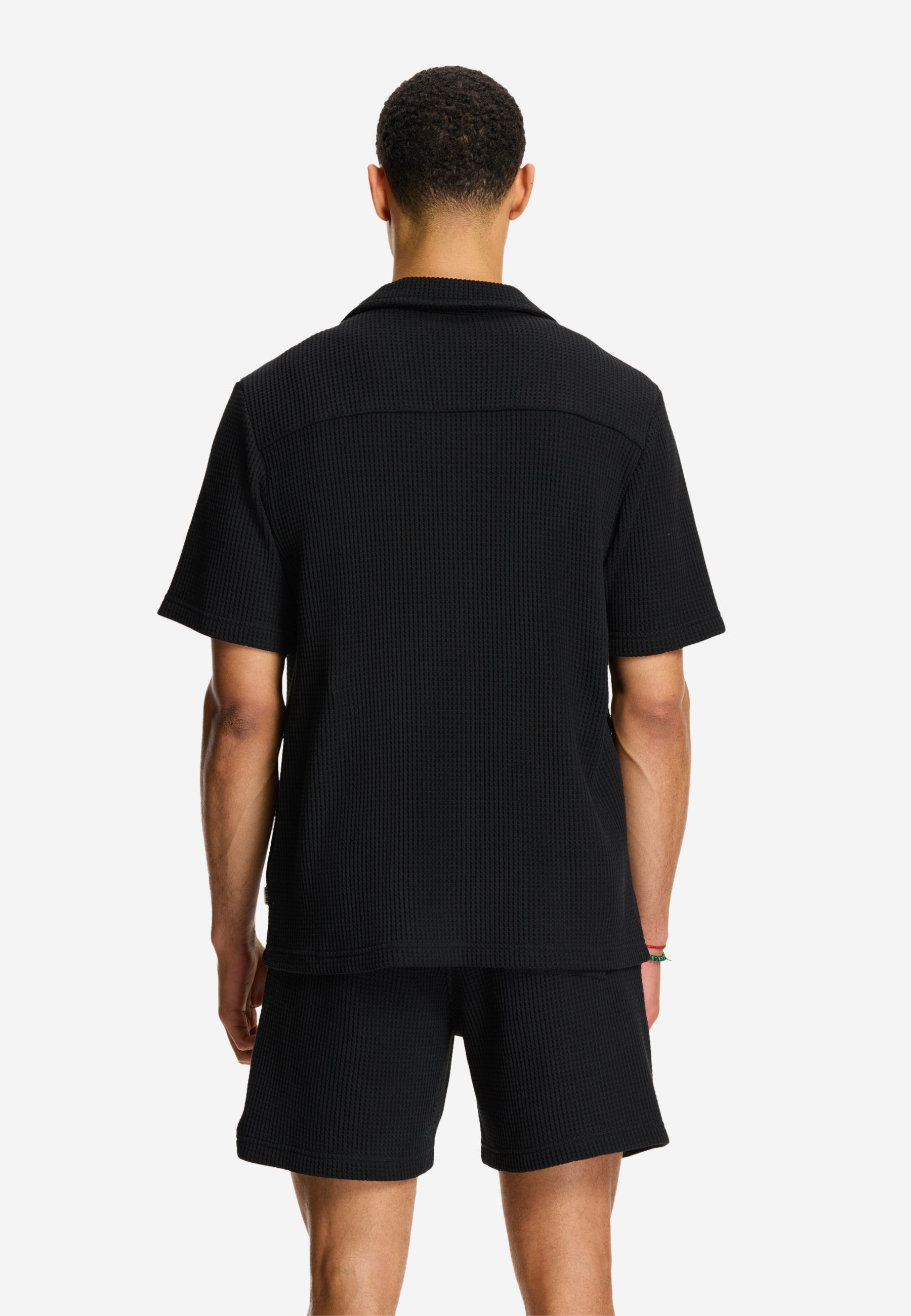 DEAN waffle structure shortsleeve | black