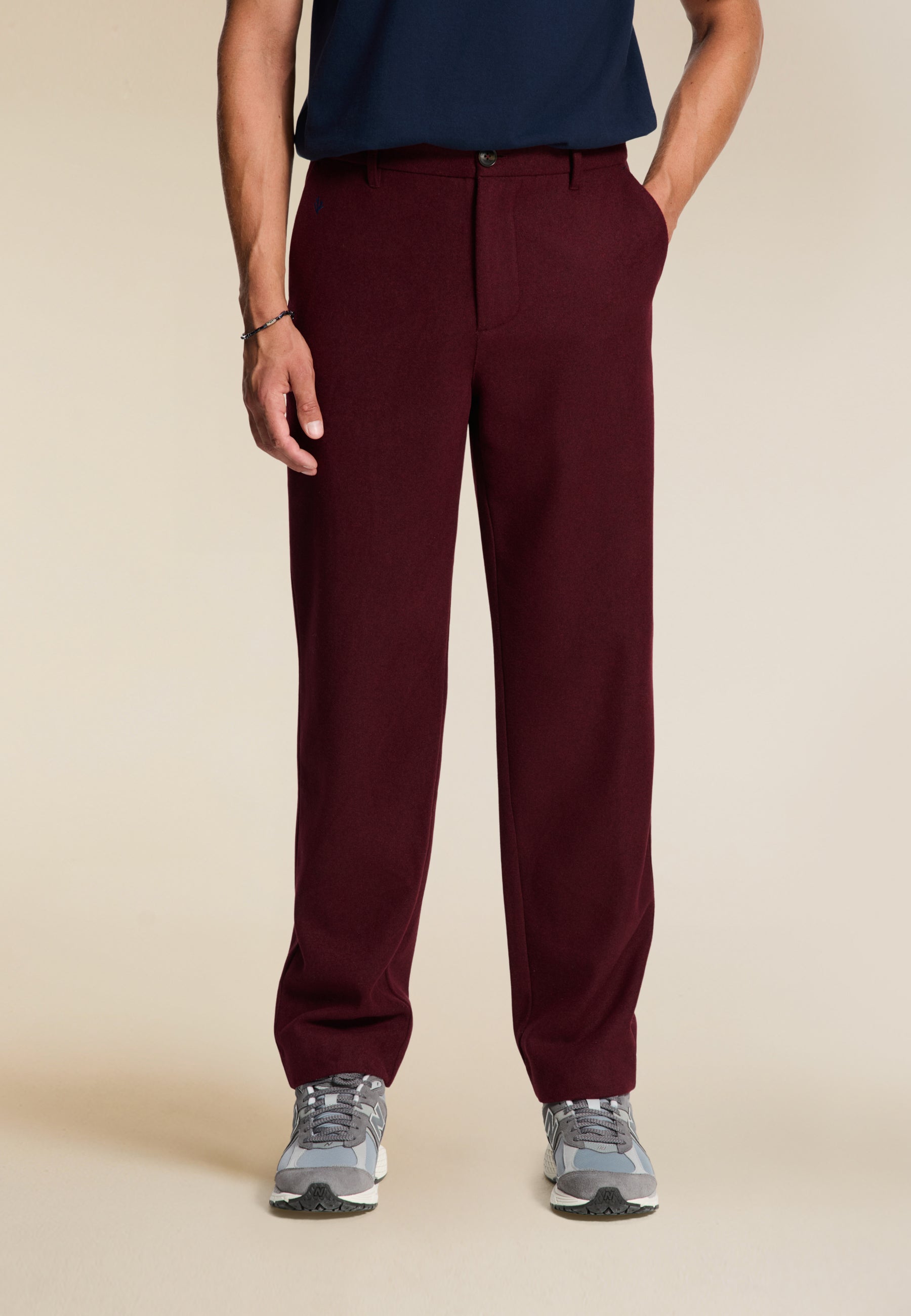 FORD wool blend straight fit trousers | red earth