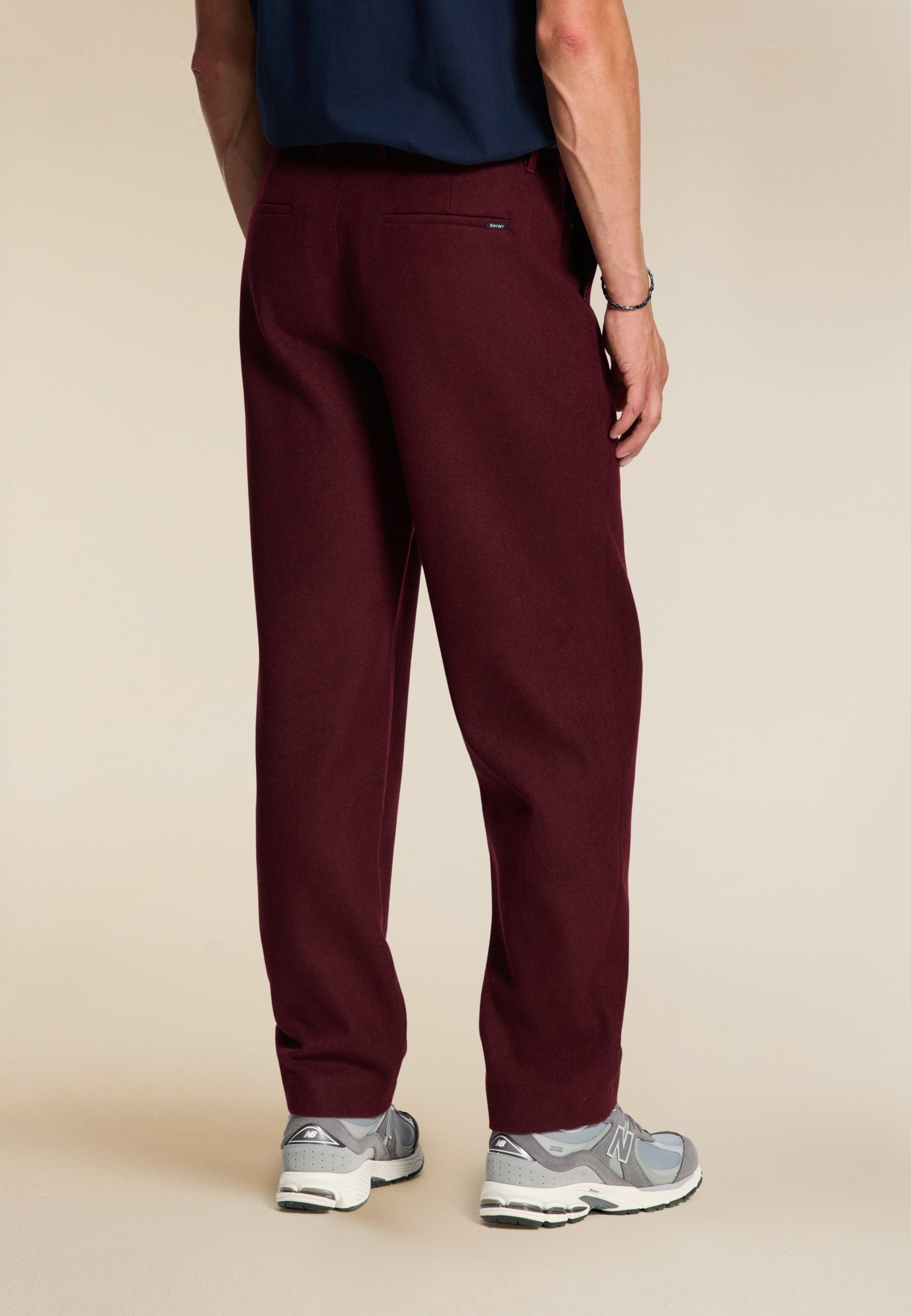 FORD wool blend straight fit trousers | red earth