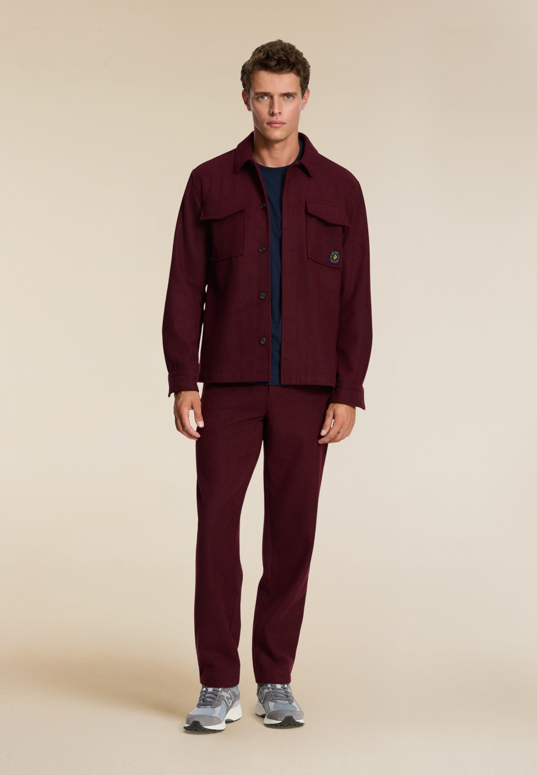 FORD wool blend straight fit trousers | red earth