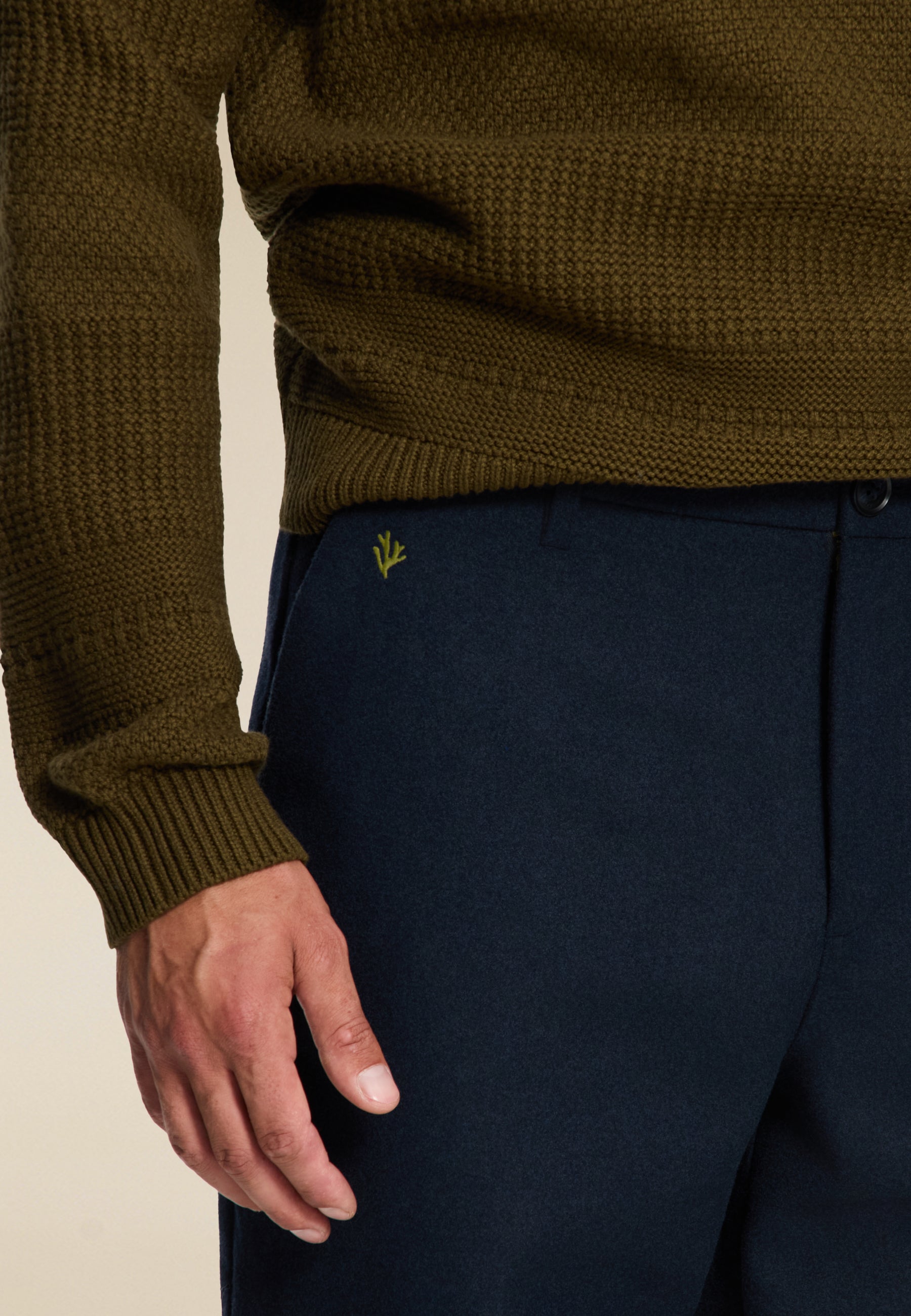 FORD wool blend straight fit trousers | blue dark navy