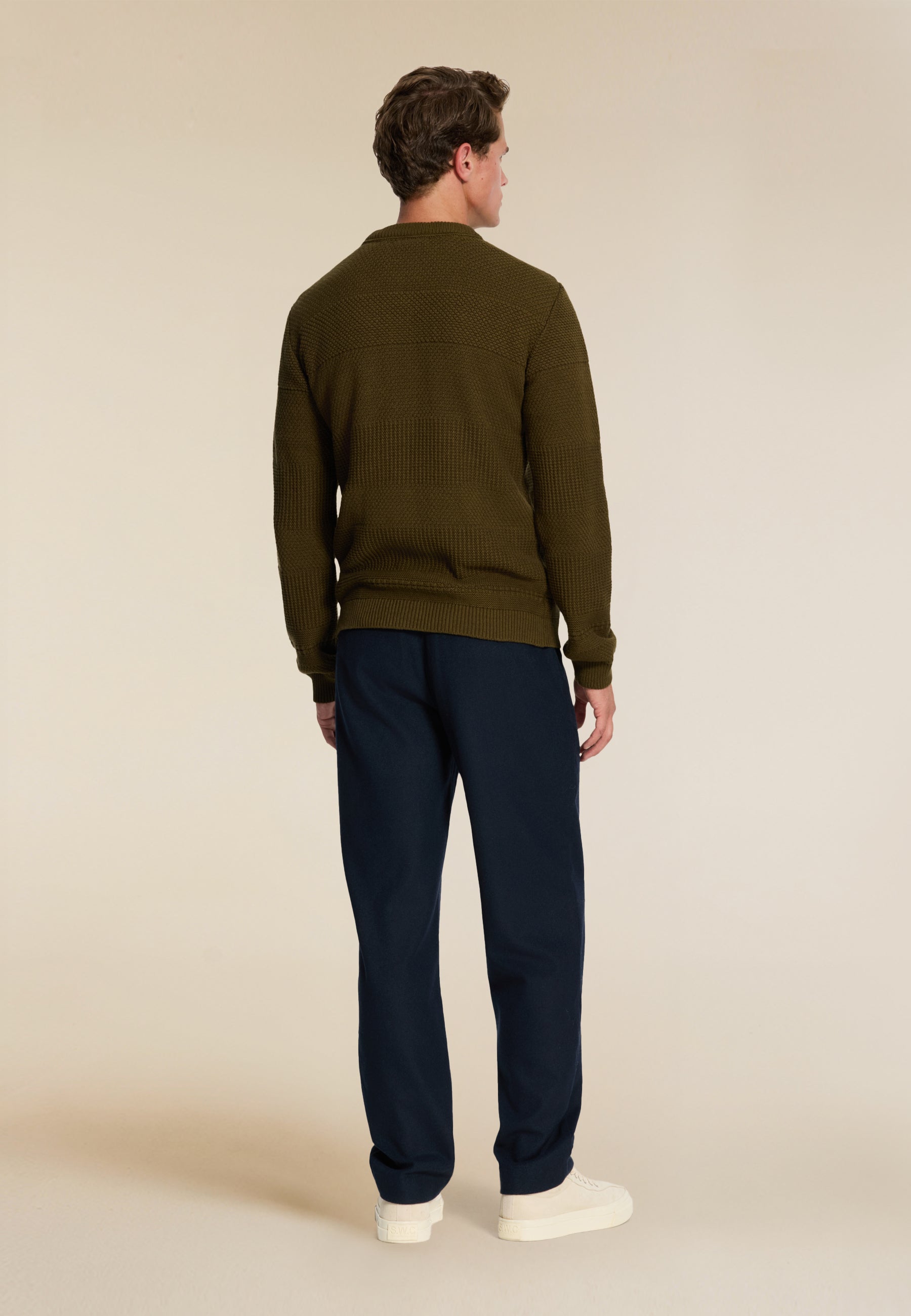 FORD wool blend straight fit trousers | blue dark navy