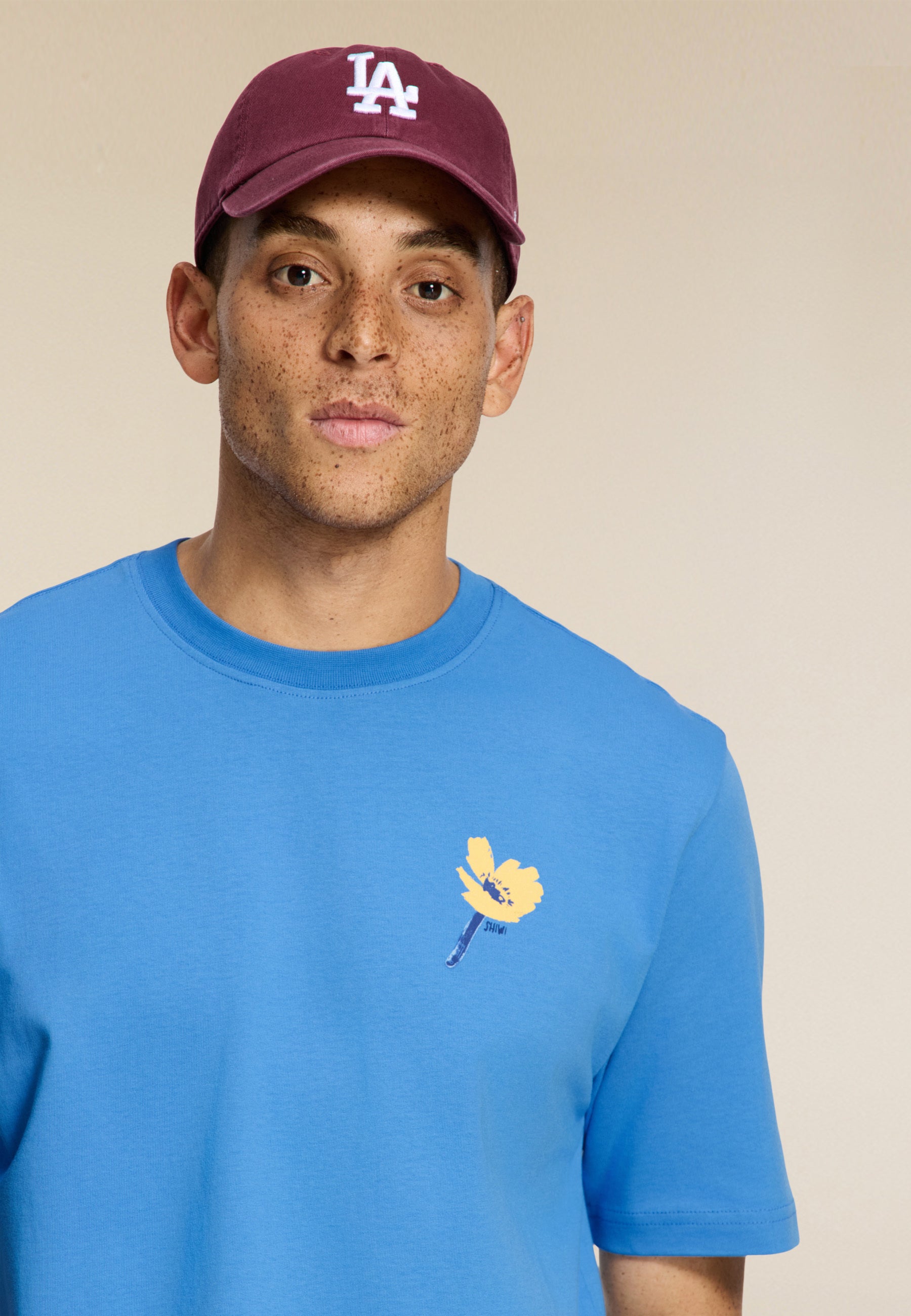 FINN relaxed fit unwind text t-shirt | blue fields