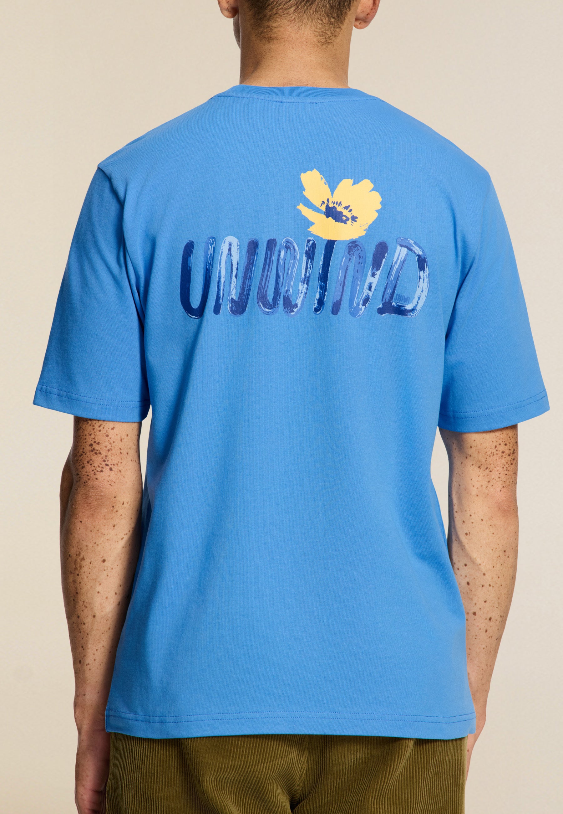 FINN relaxed fit unwind text t-shirt | blue fields