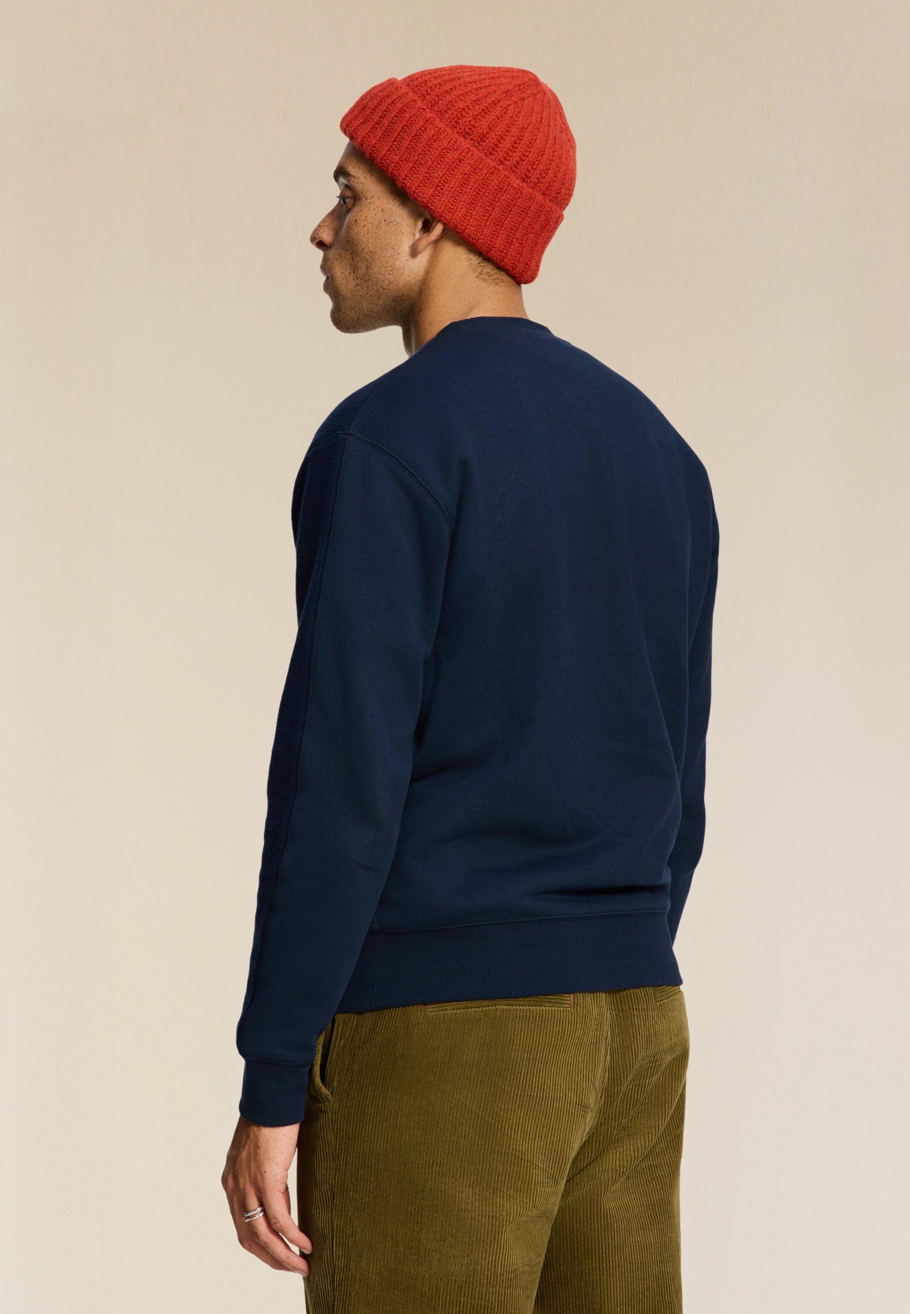 KYLE relaxed fit coral logo sweater | dark navy