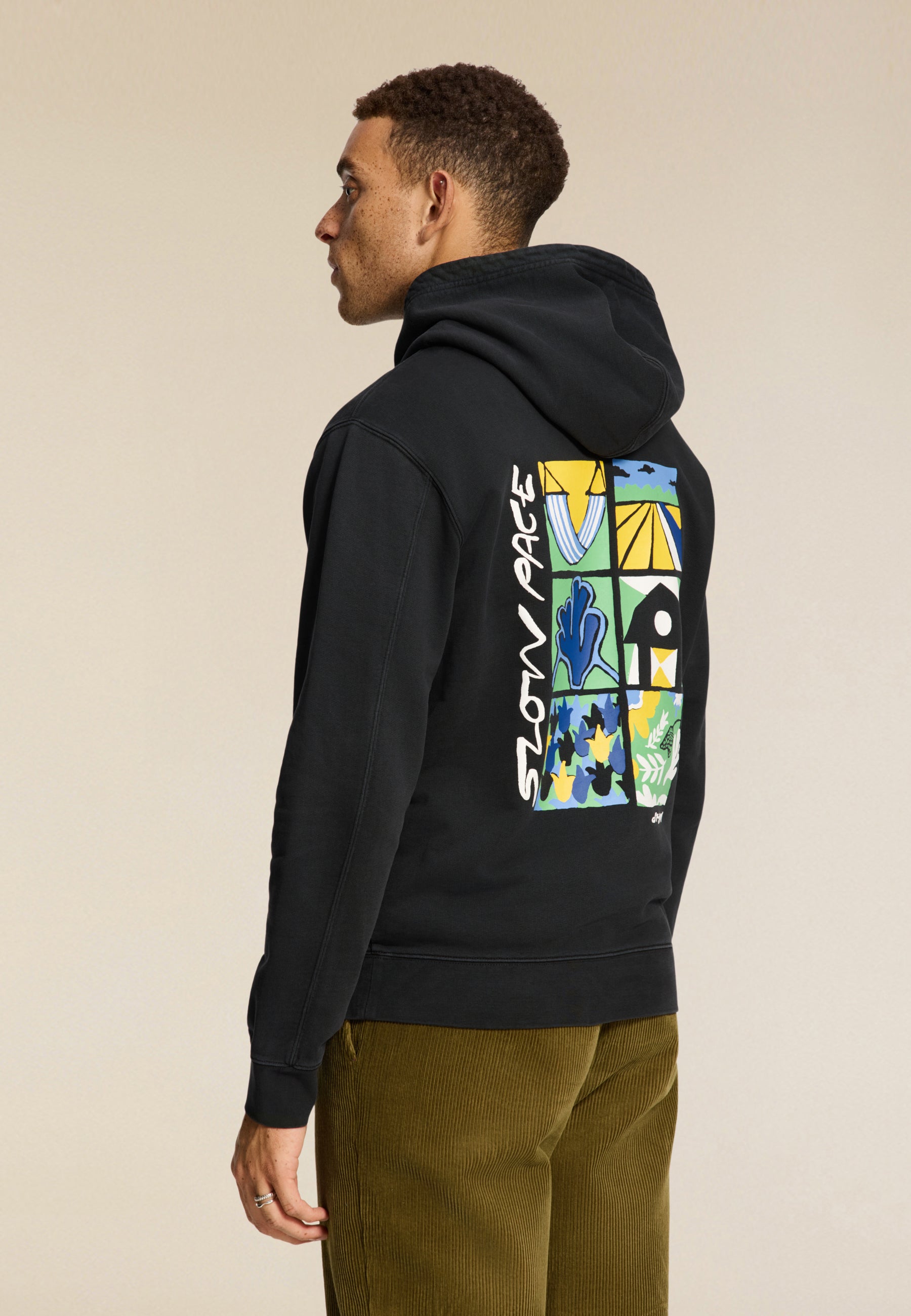 LEO regular fit slow pace hoodie | black