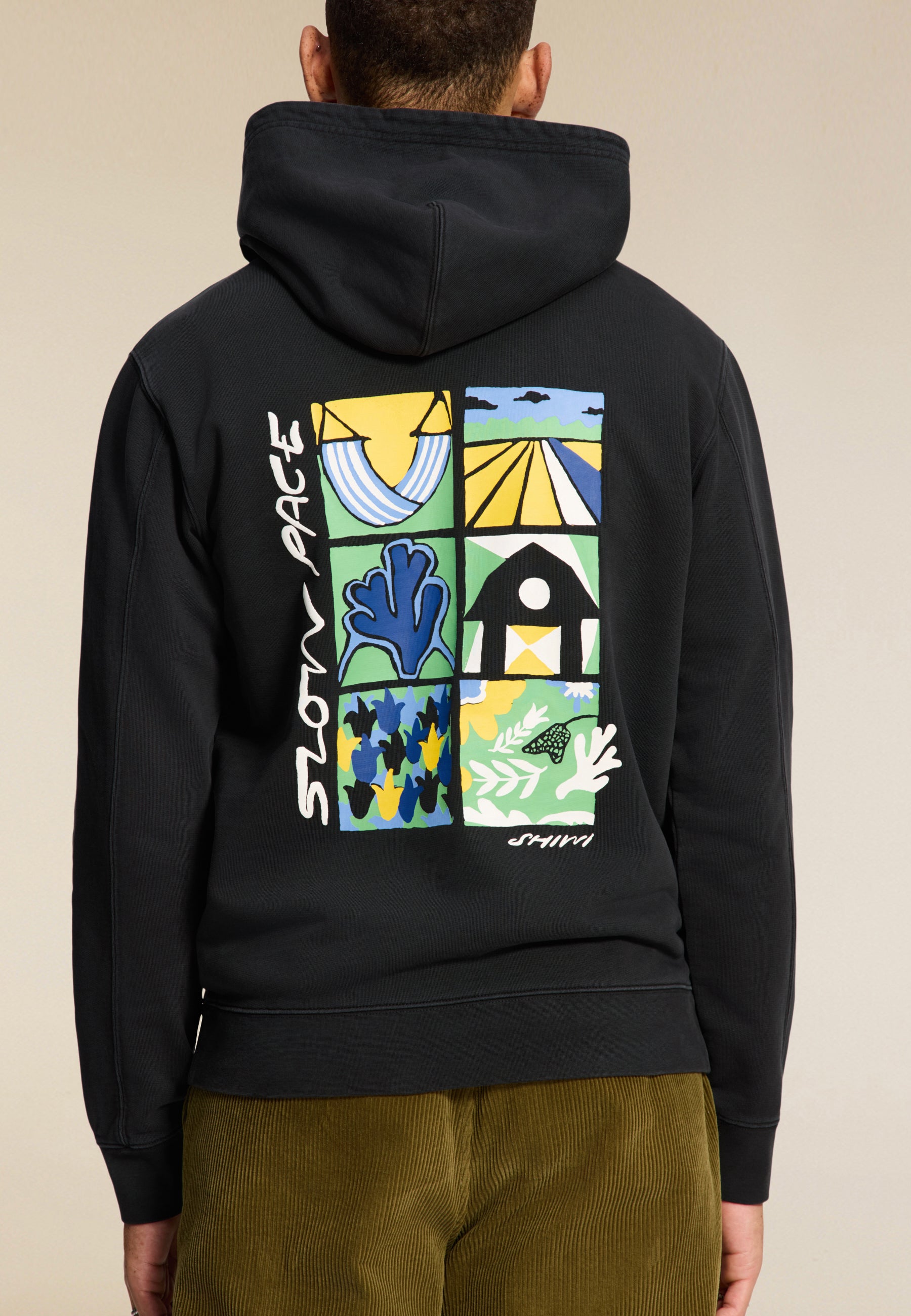 LEO regular fit slow pace hoodie | black