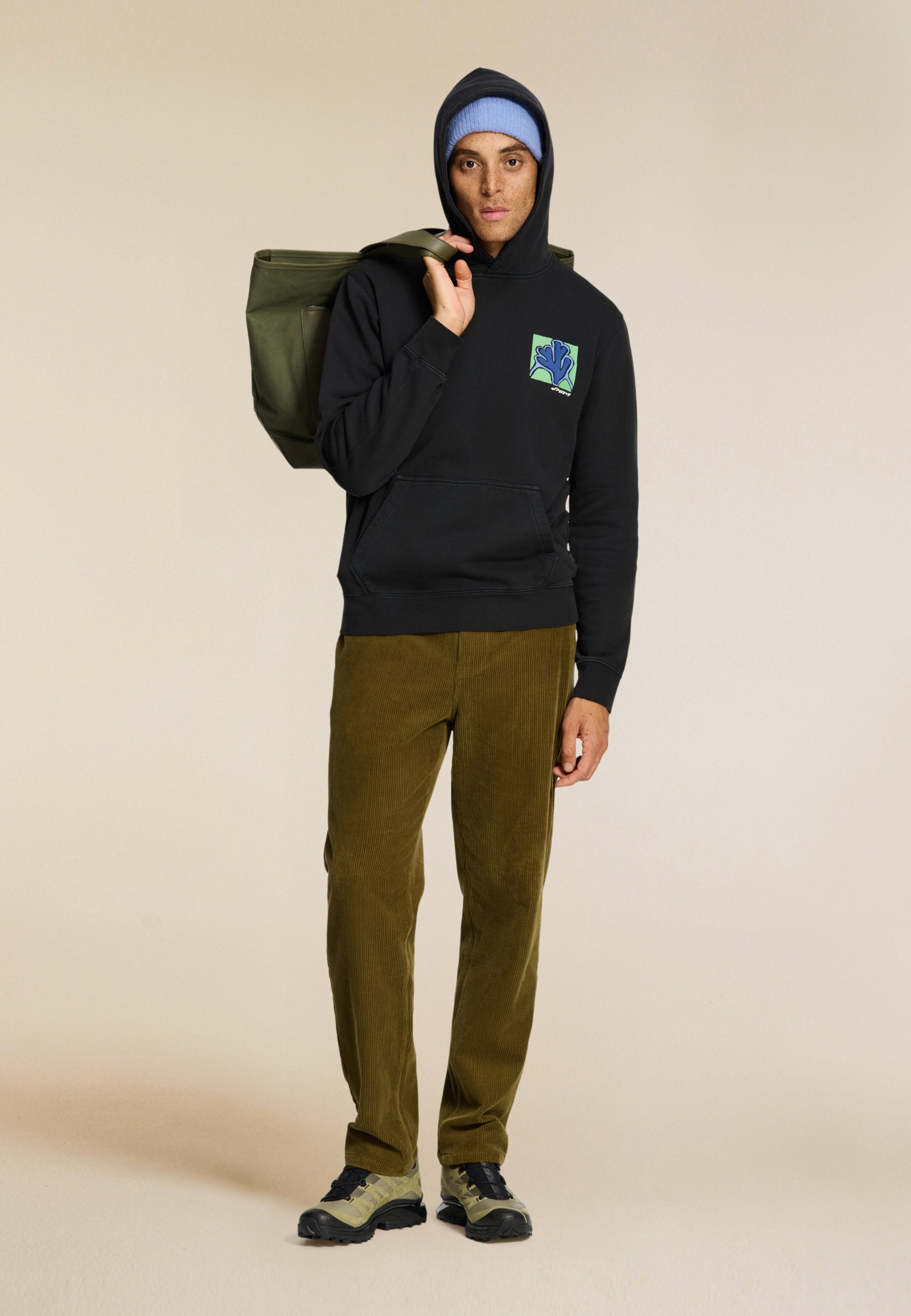 LEO regular fit slow pace hoodie | black