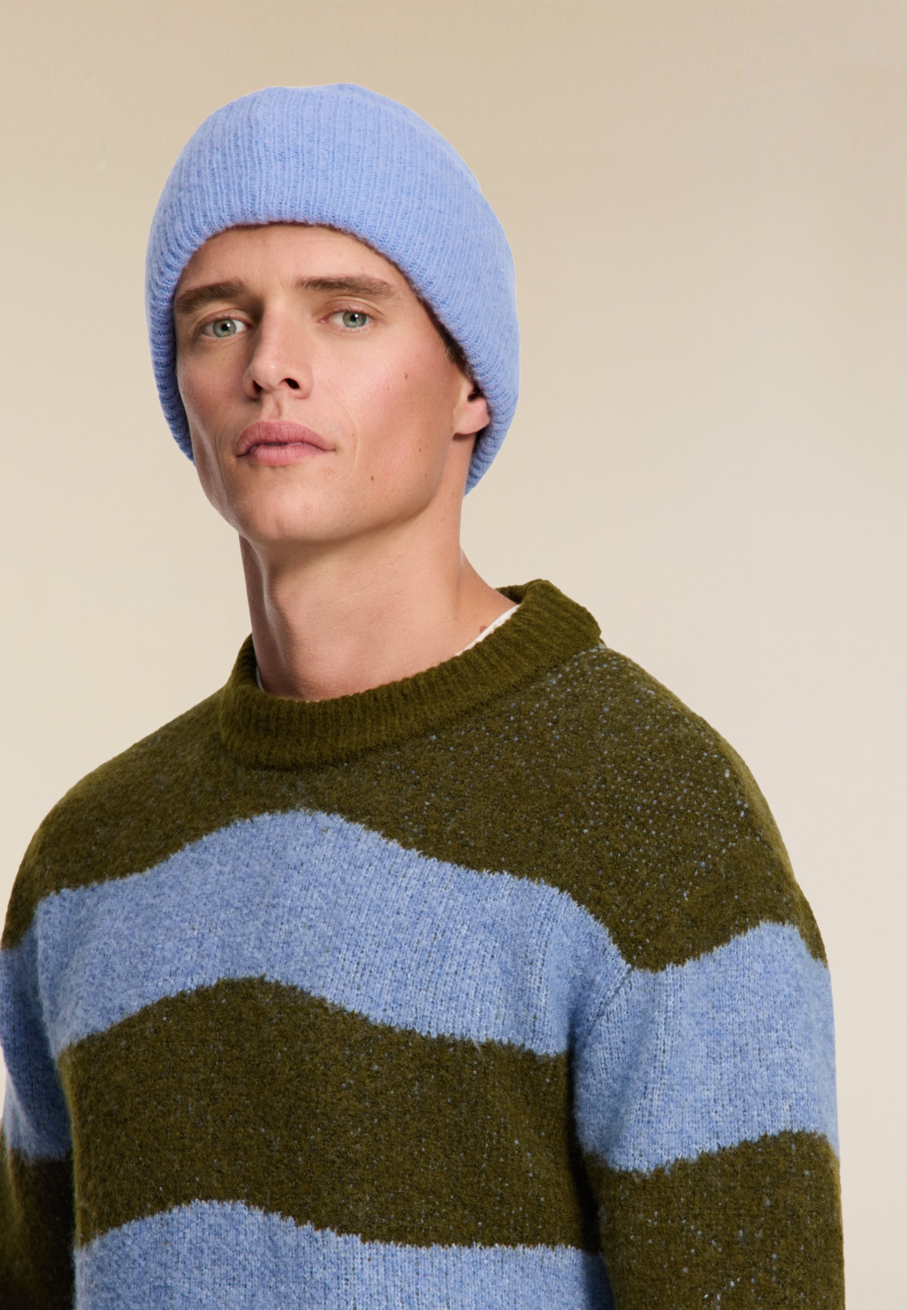 PIKE relaxed fit wave pullover | green blue