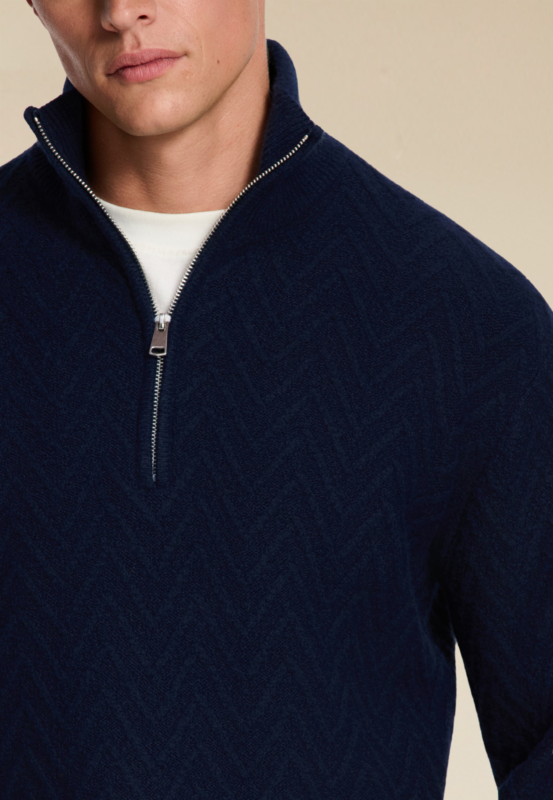 PIKE relaxed fit zigzag pullover | dark navy