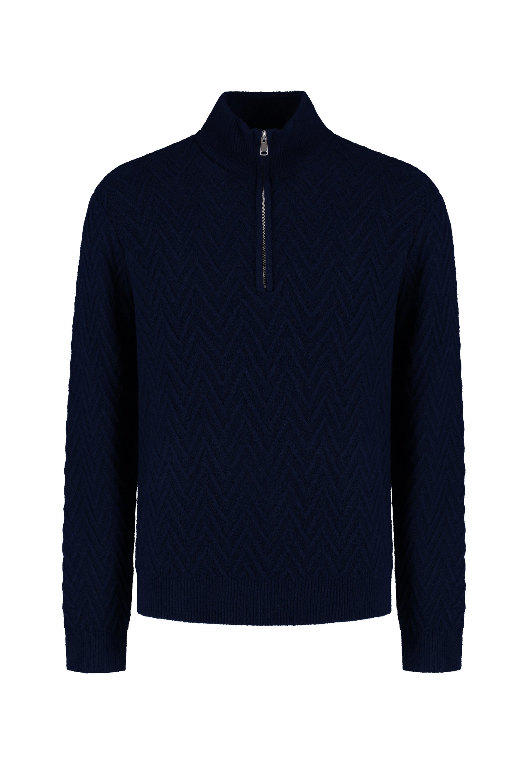 PIKE relaxed fit zigzag pullover | dark navy