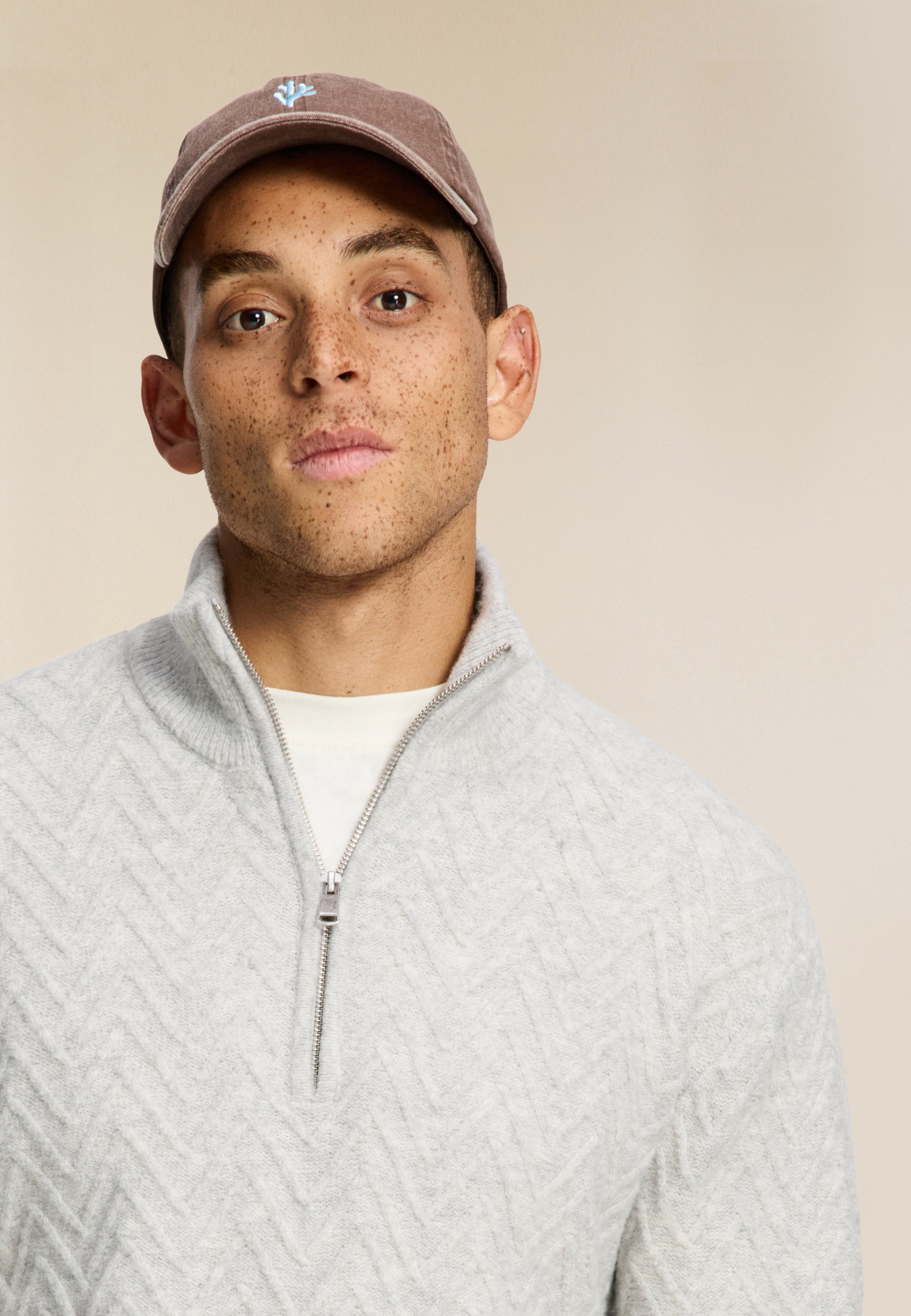 PIKE relaxed fit zigzag pullover | light grey melange