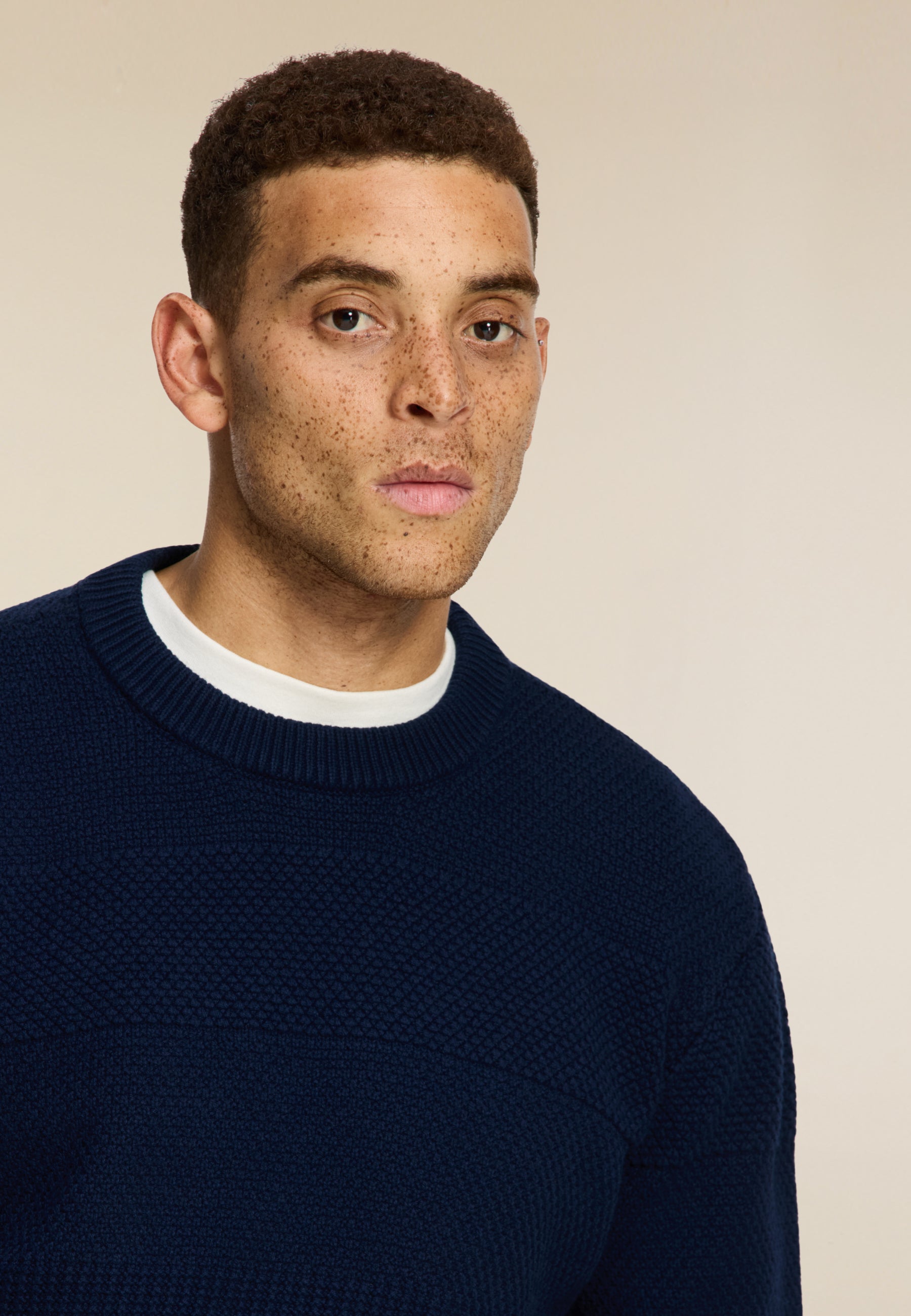 PERRY regular fit structured pullover | dark navy