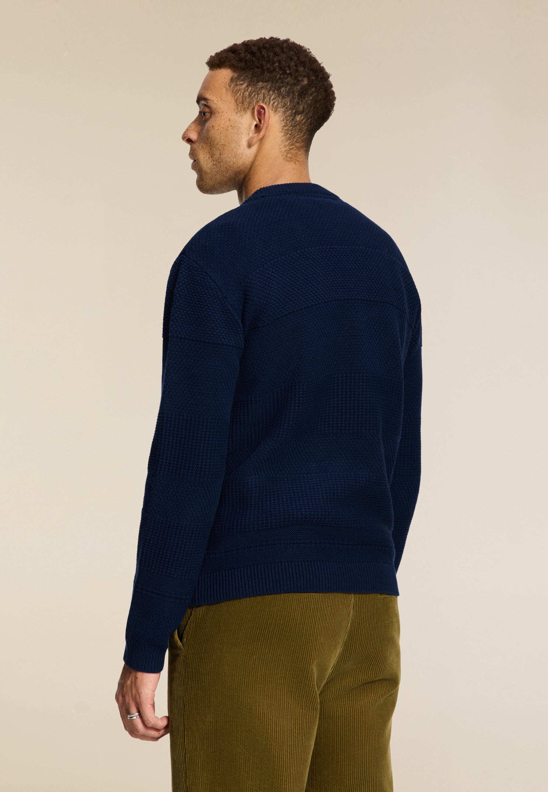 PERRY regular fit structured pullover | dark navy