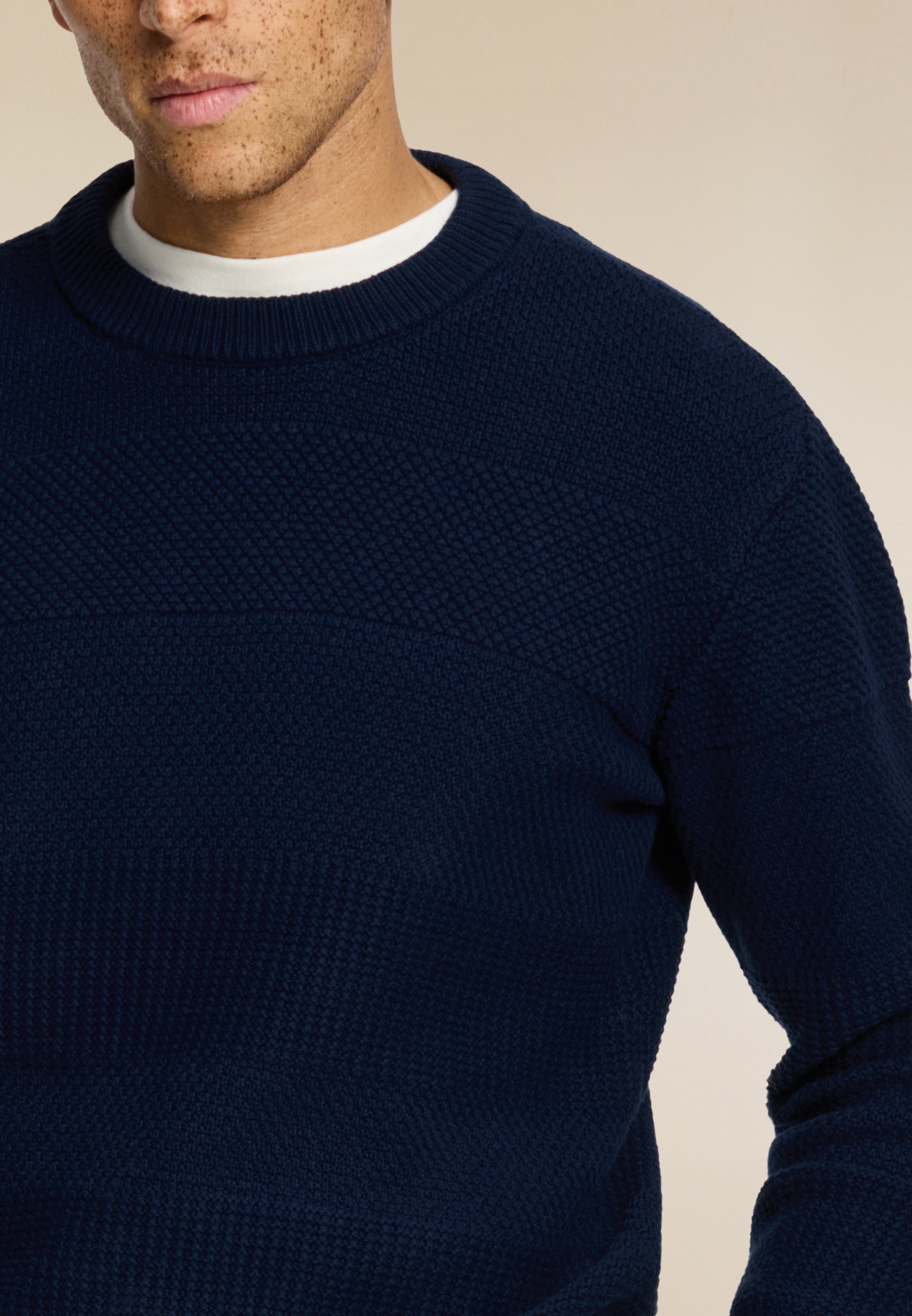 PERRY regular fit structured pullover | dark navy