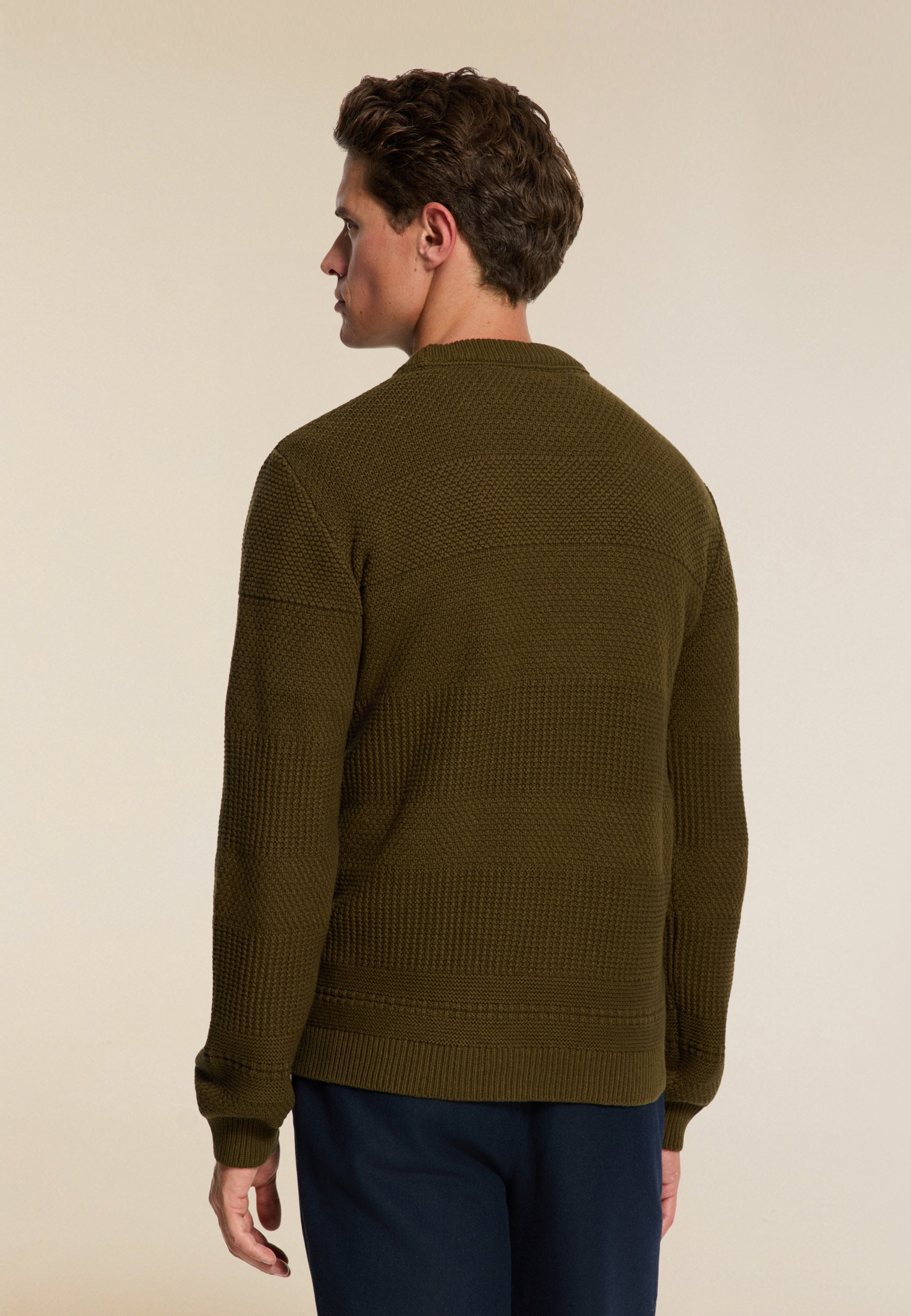 PERRY regular fit structured pullover | green olive