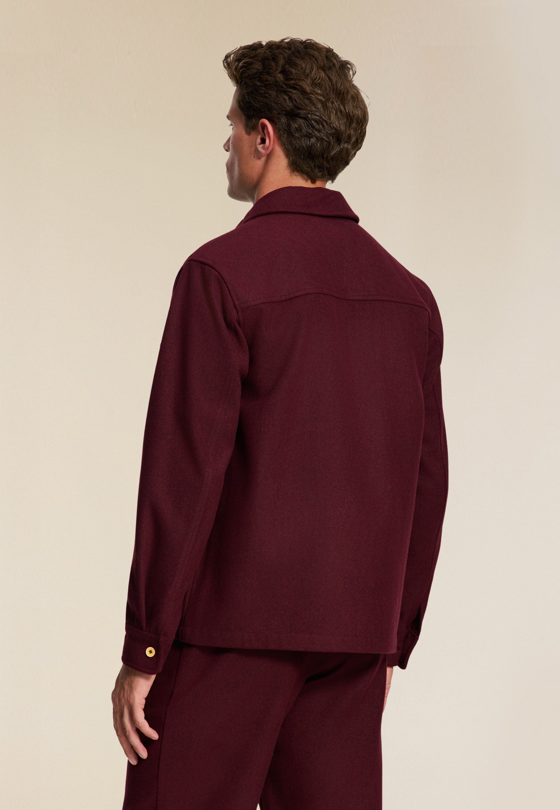 STAN wool blend long sleeve shirt | red earth