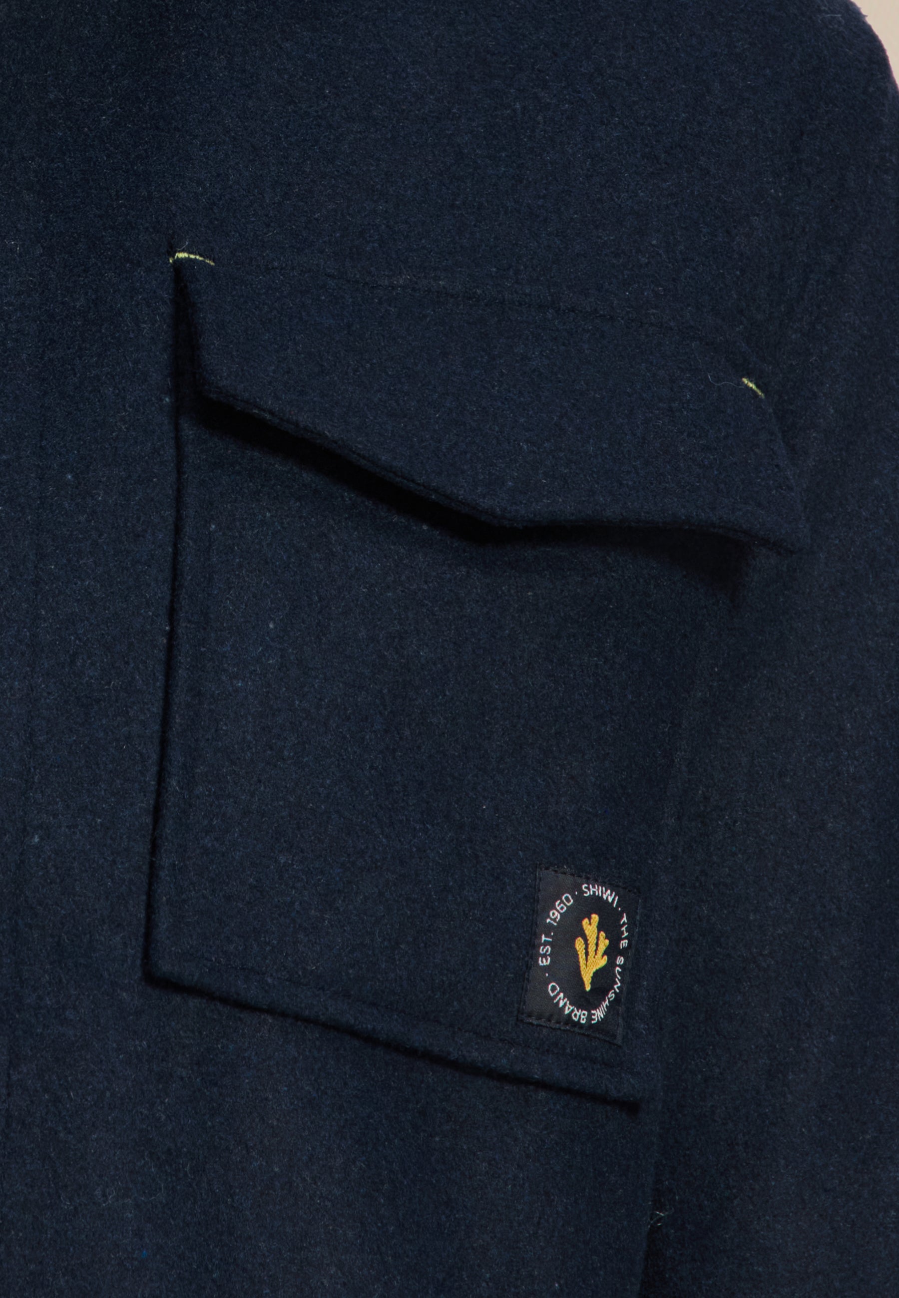 STAN wool blend long sleeve shirt | blue dark navy