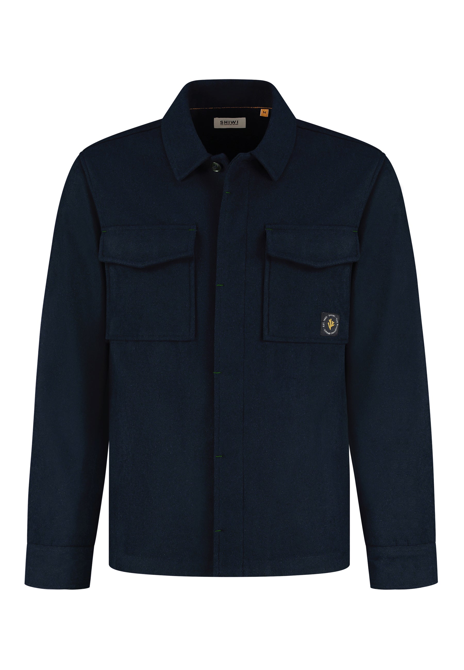 STAN wool blend long sleeve shirt | blue dark navy