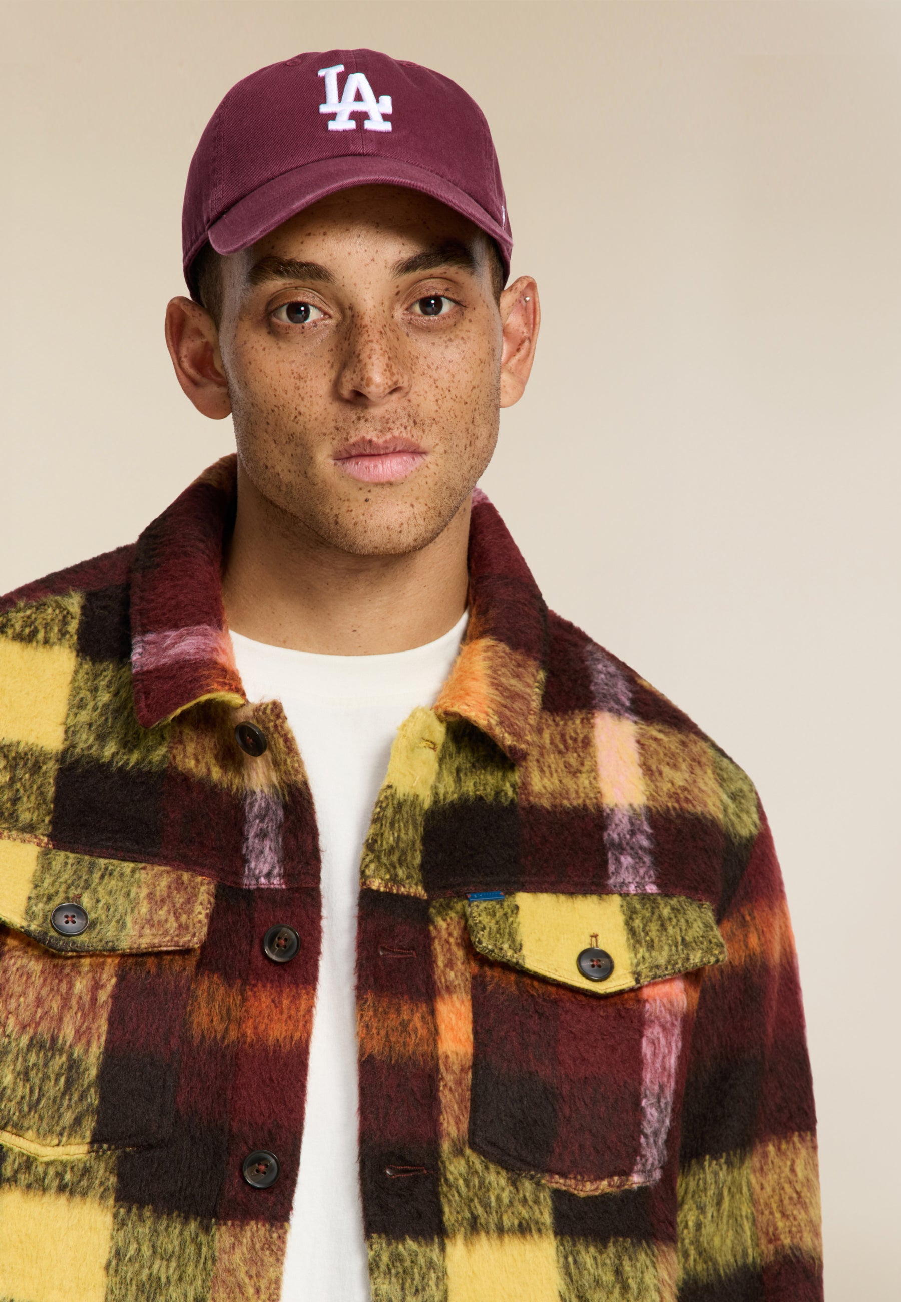 SYD brushed check jacket | red earth