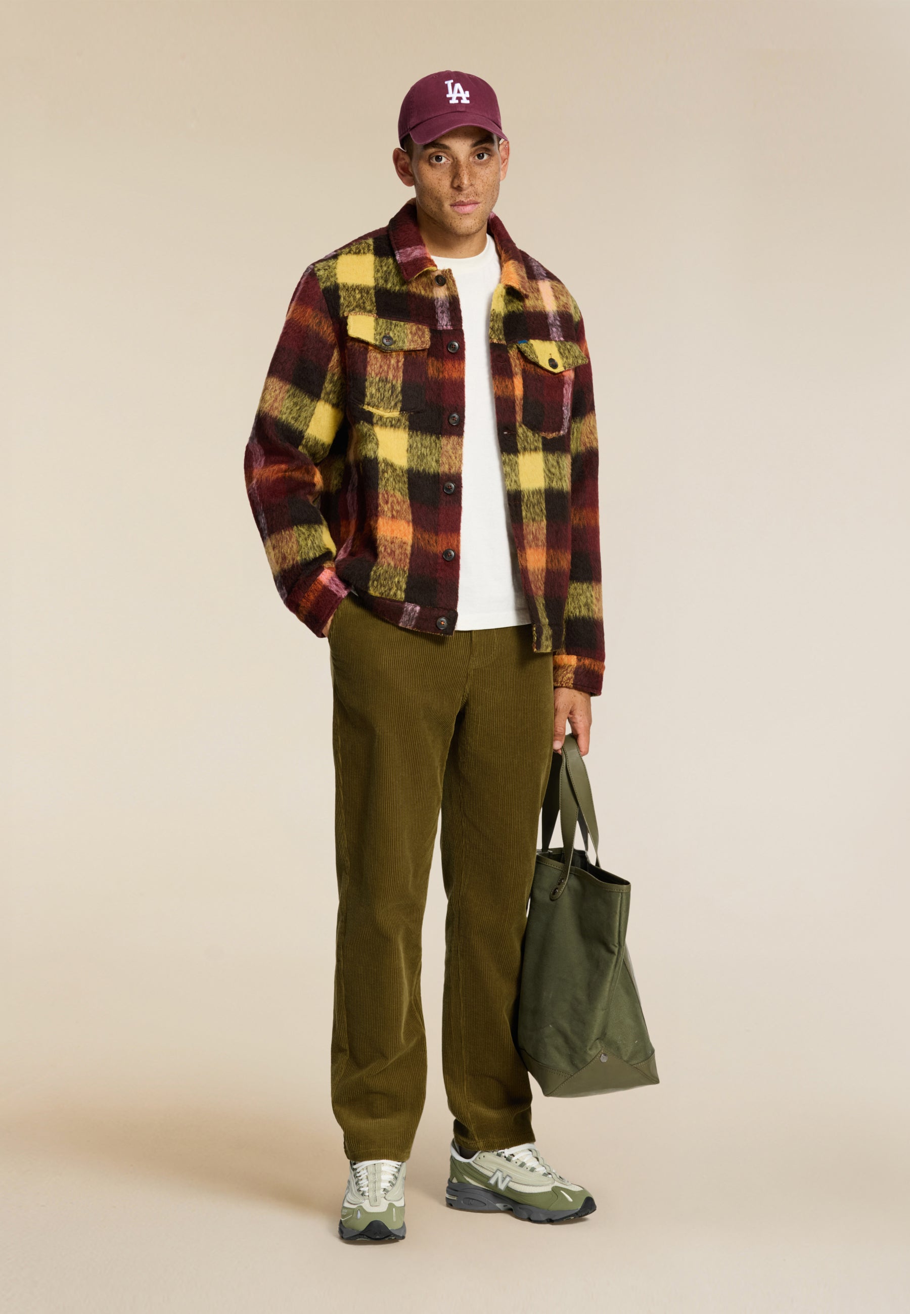 SYD brushed check jacket | red earth