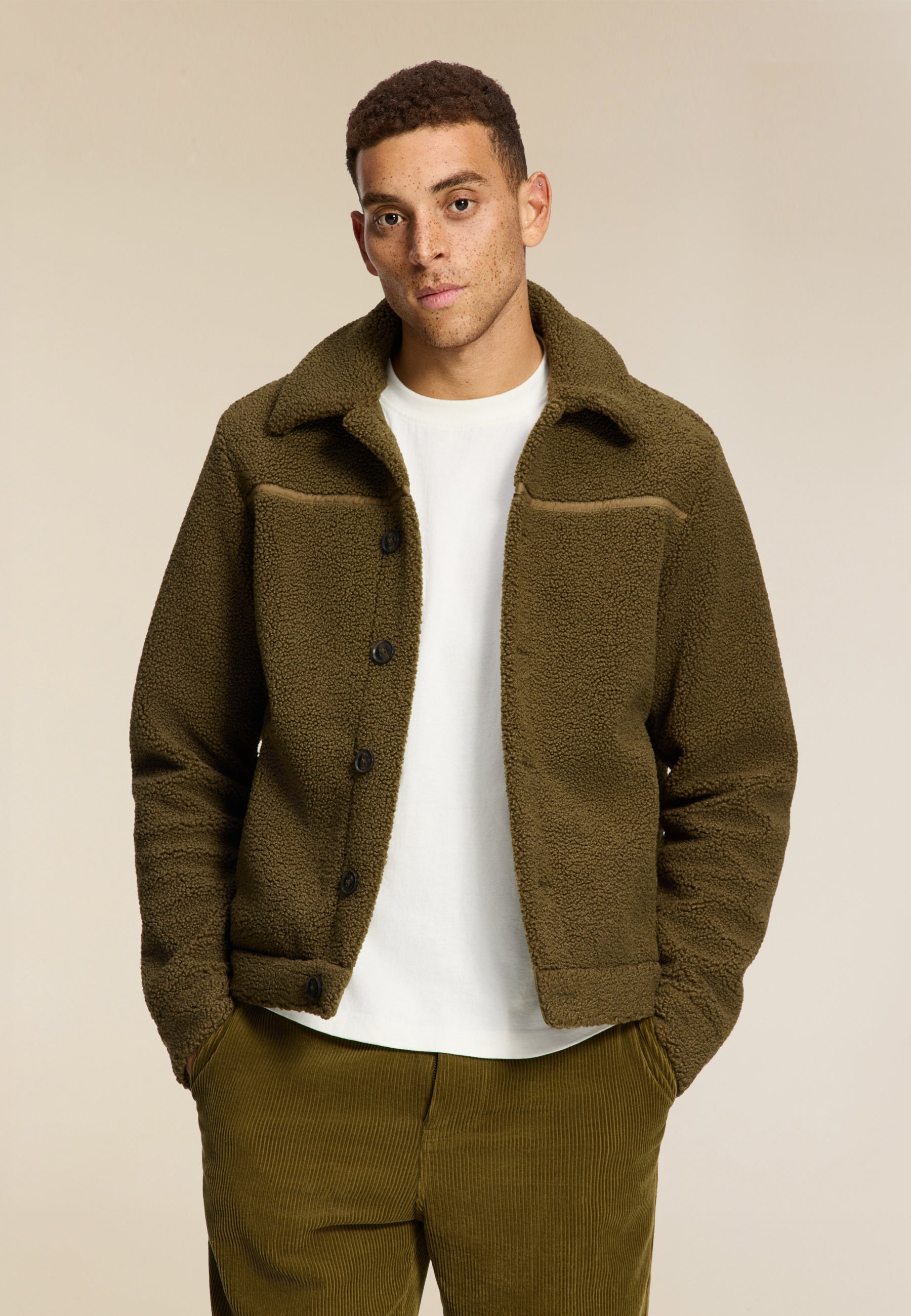 SYD teddy jacket | green olive