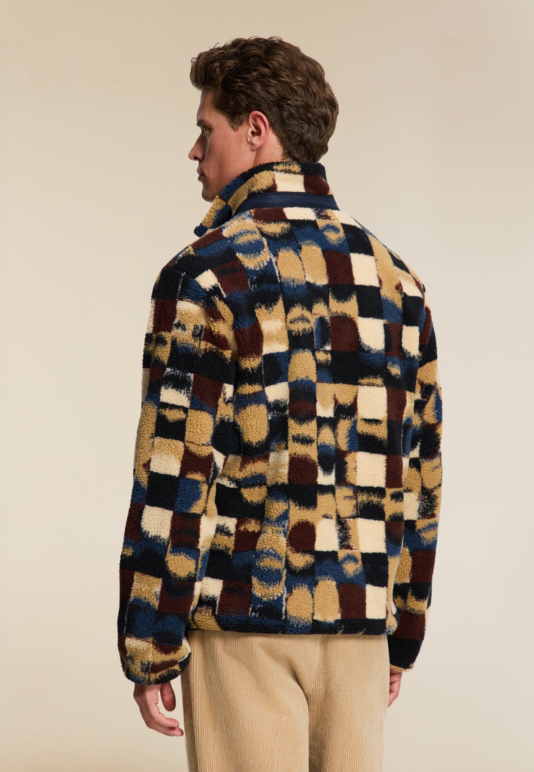 LEE geo quilt teddy jacket | red earth