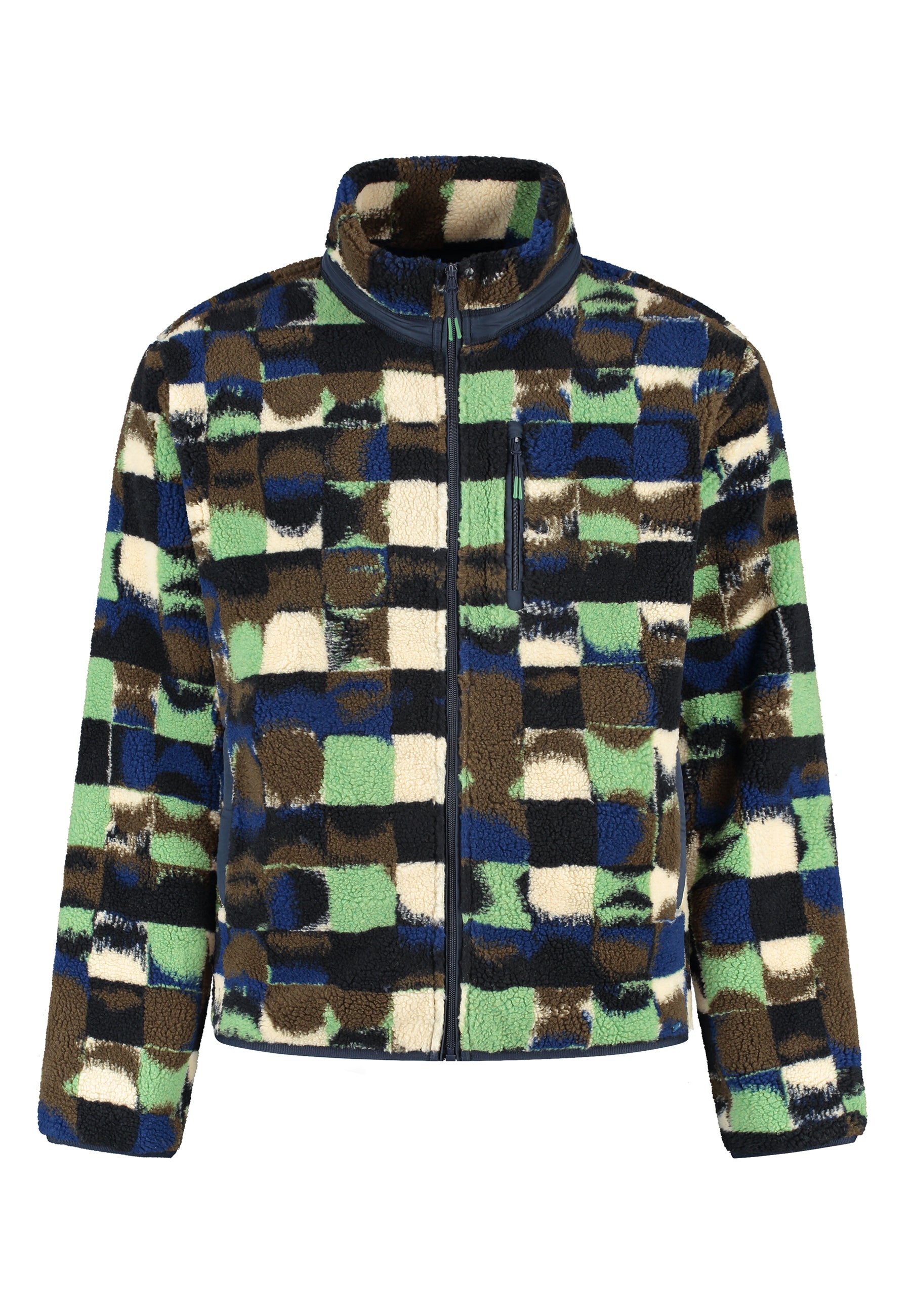 LEE geo quilt teddy jacket | green olive