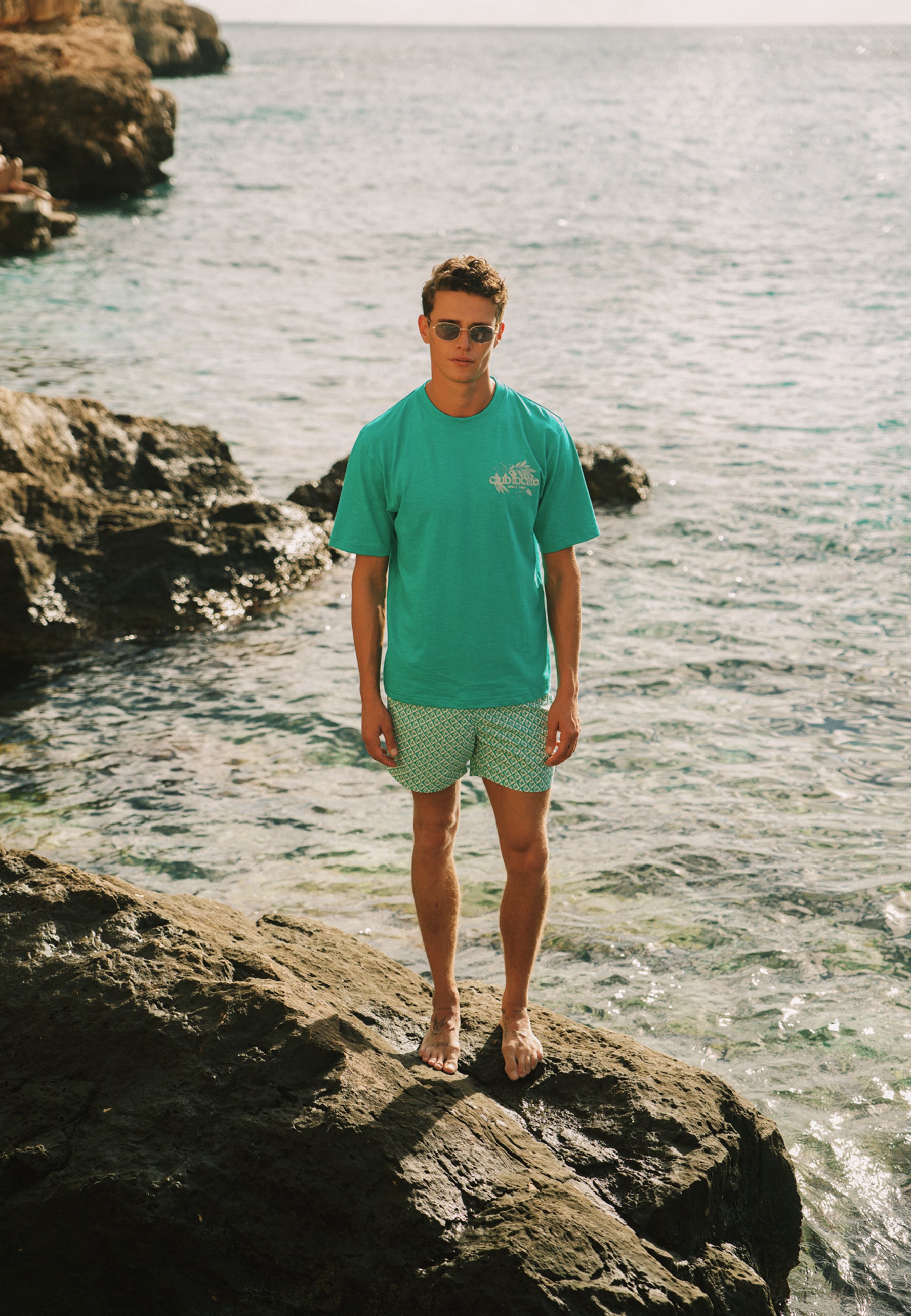 NATE QUICK DRY swim shorts coral revers | blue lagoon