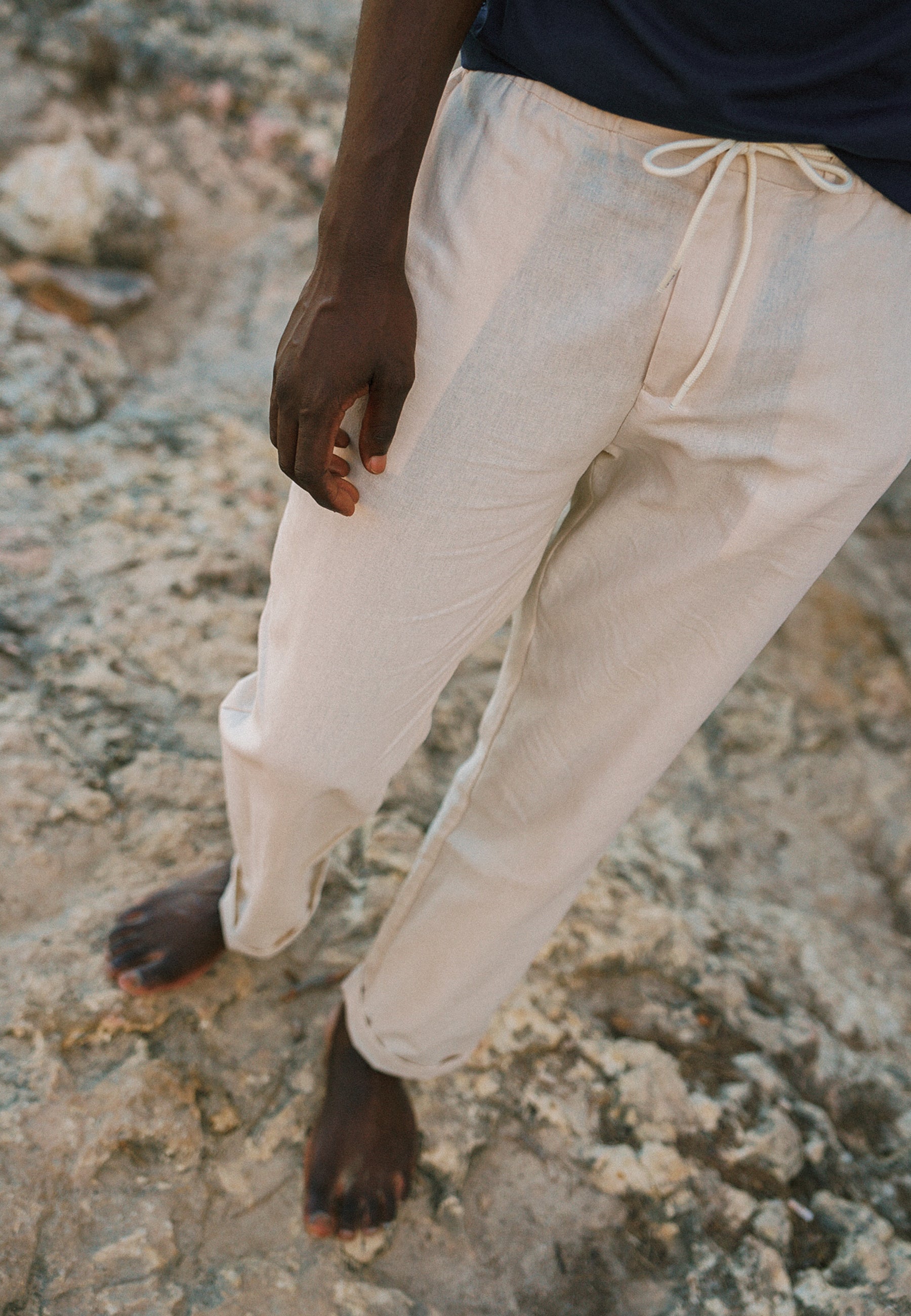 LUKE linen trousers solid | beige