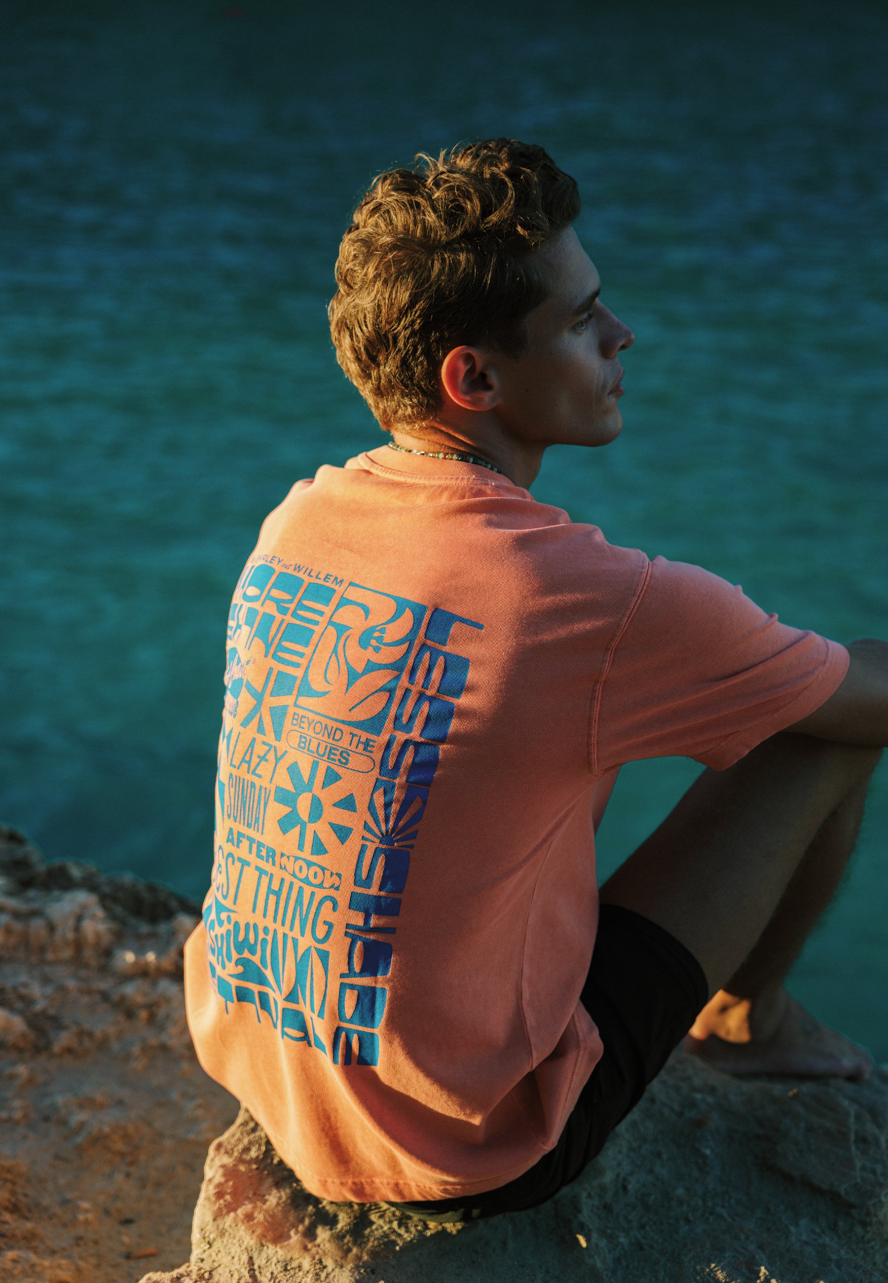 FINN relaxed t-shirt paradise block | orange coral
