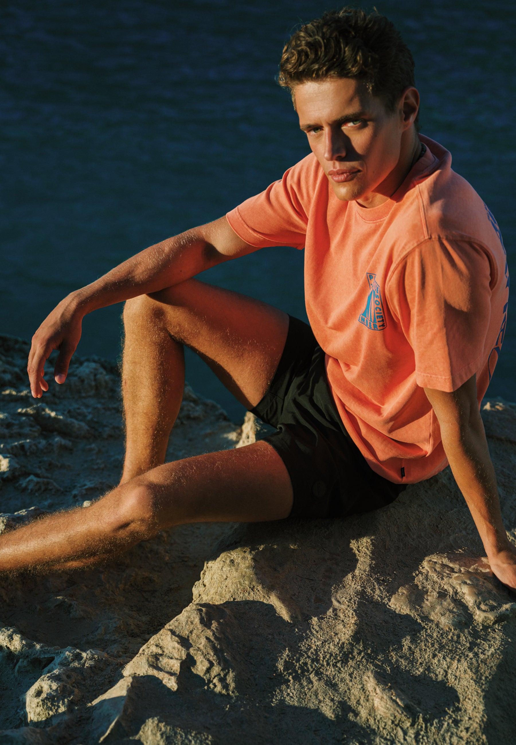 FINN relaxed t-shirt paradise block | orange coral