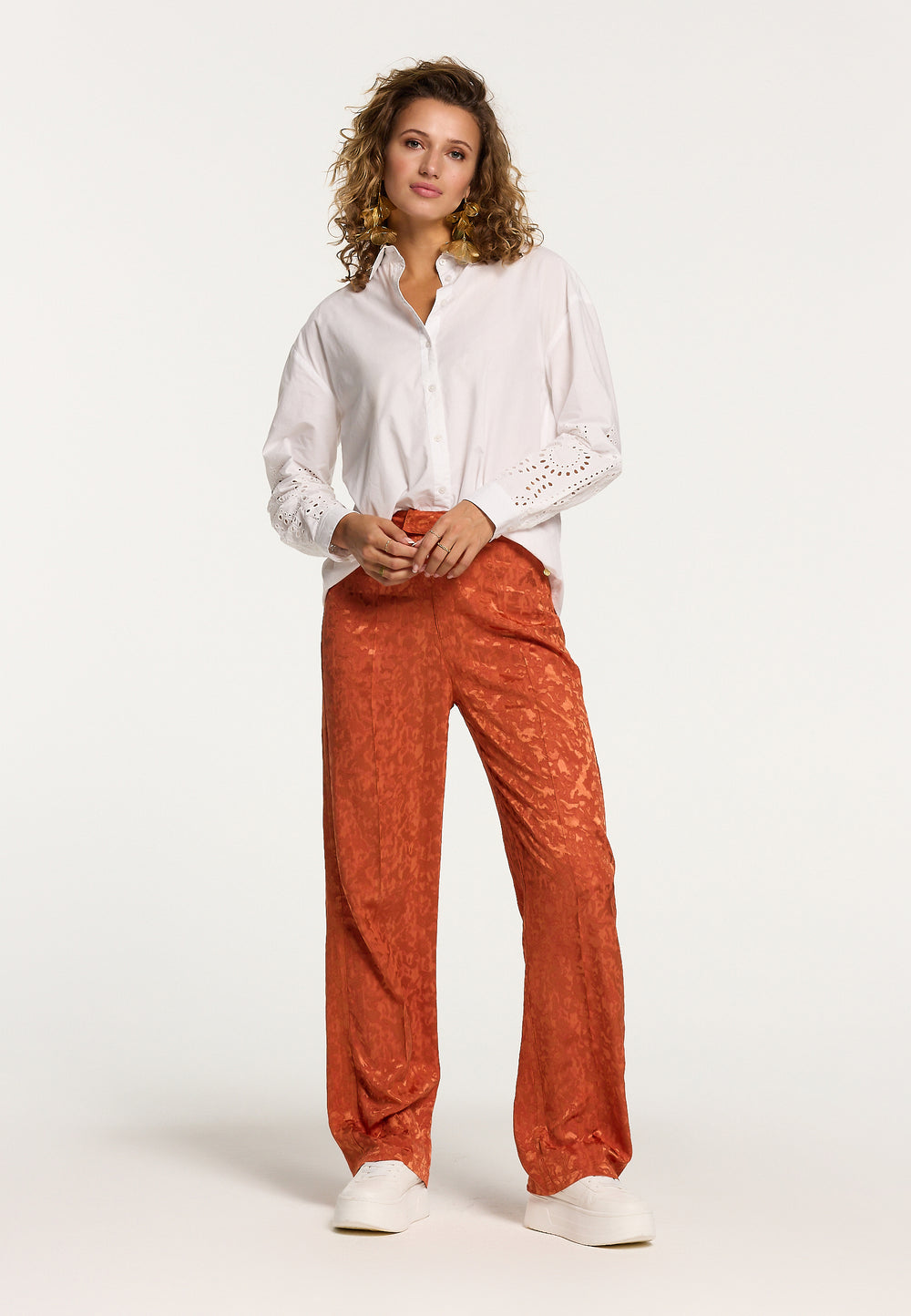 Ladies Milano jacquard trousers