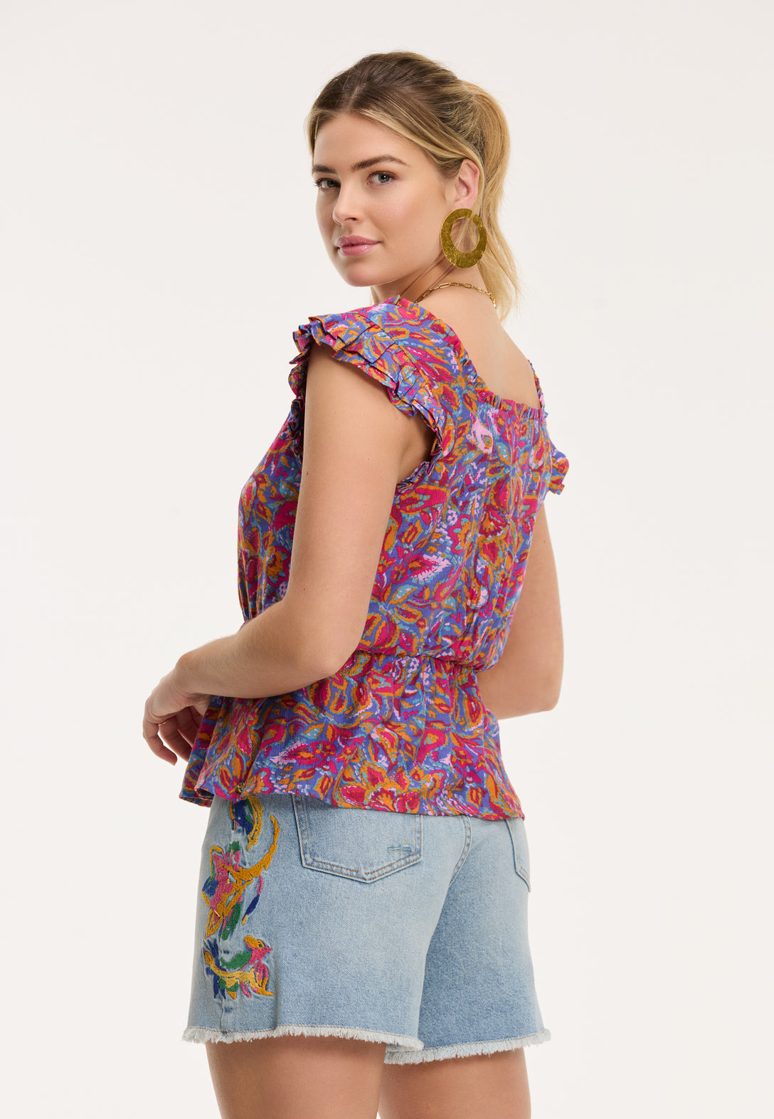 Ladies ELLE blouse sicilian flower