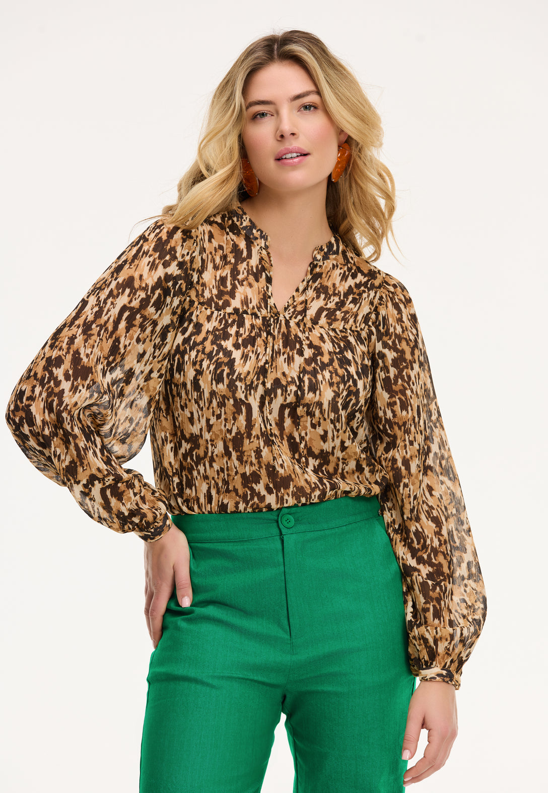 Ladies ISA top faded leopard