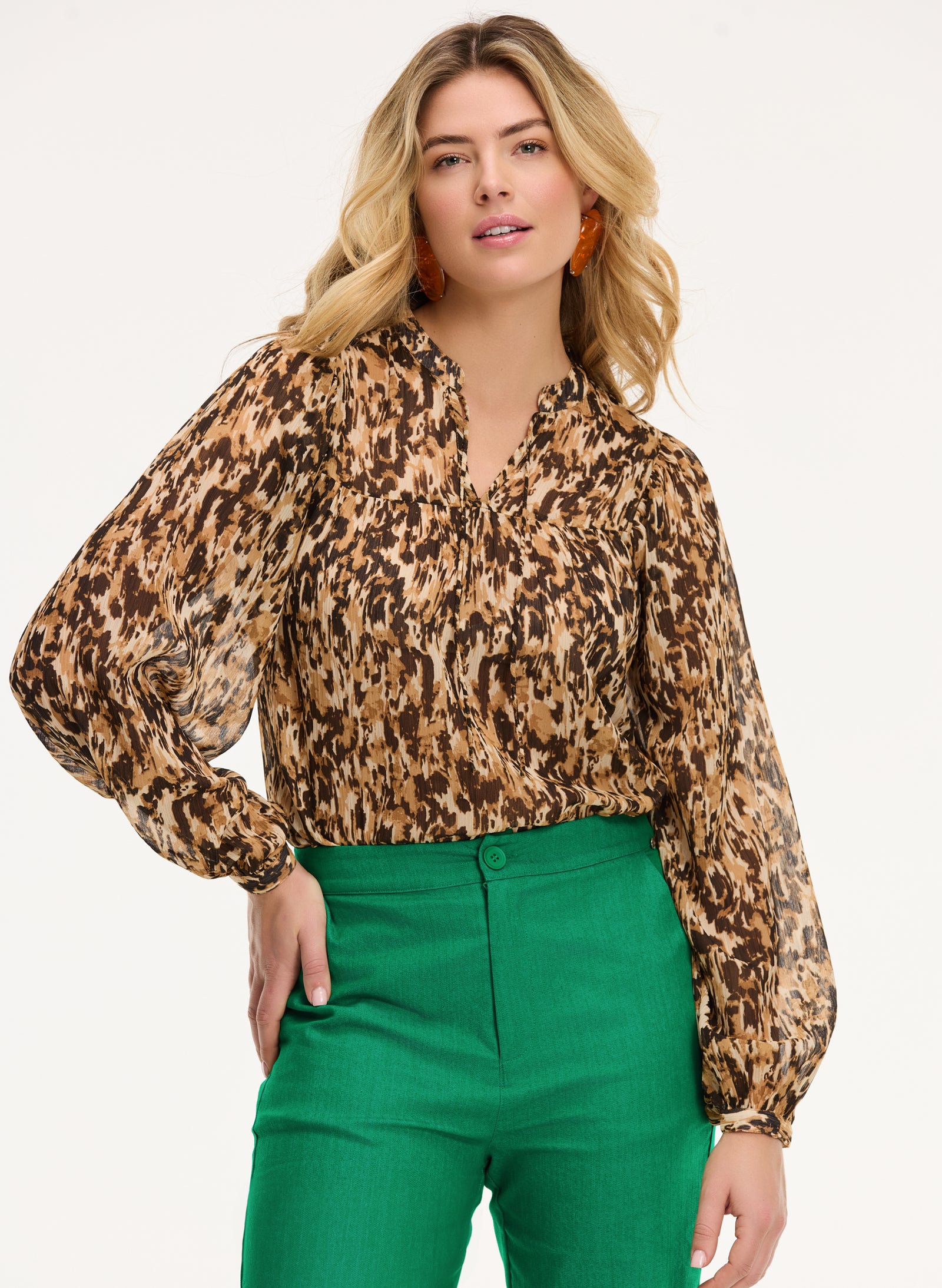 Ladies ISA top faded leopard