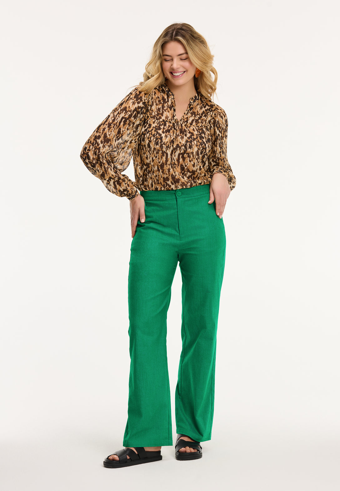 Ladies ISA top faded leopard