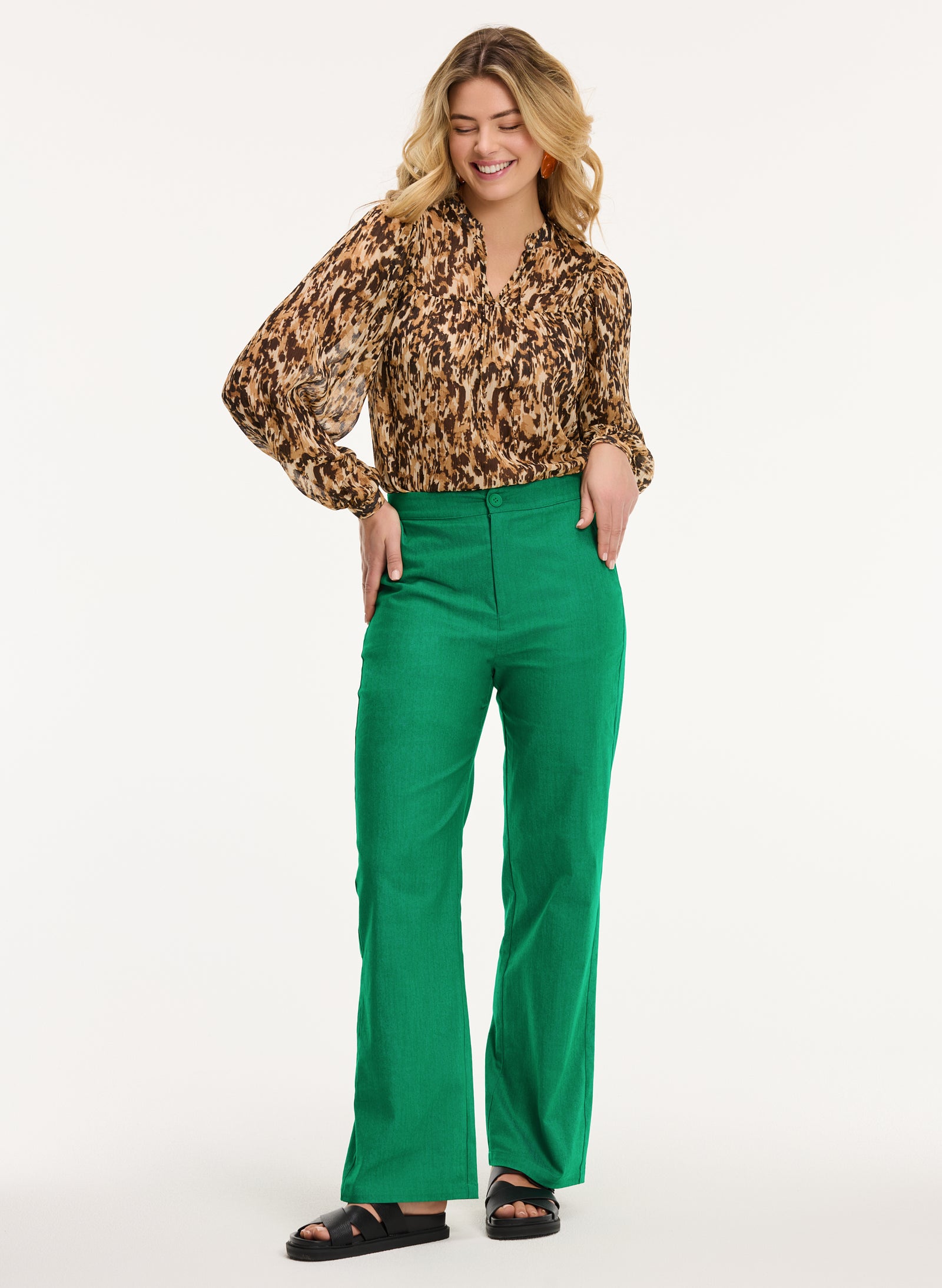 Ladies ISA top faded leopard