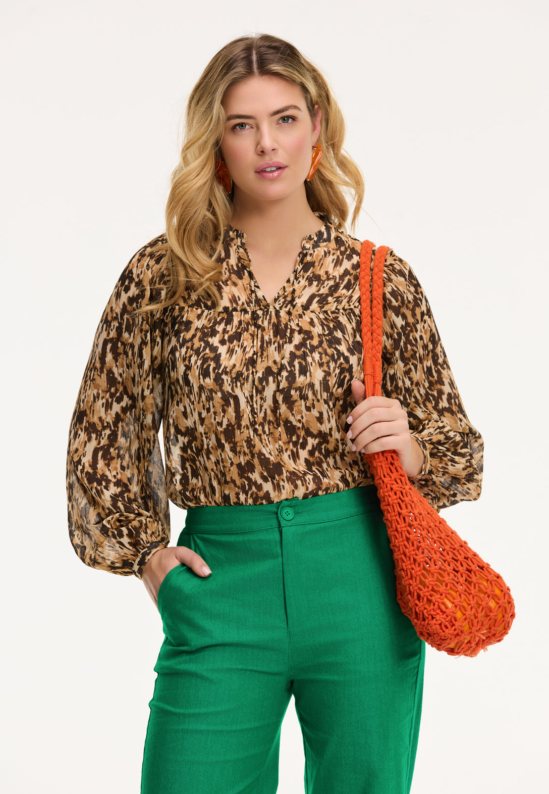 Ladies ISA top faded leopard