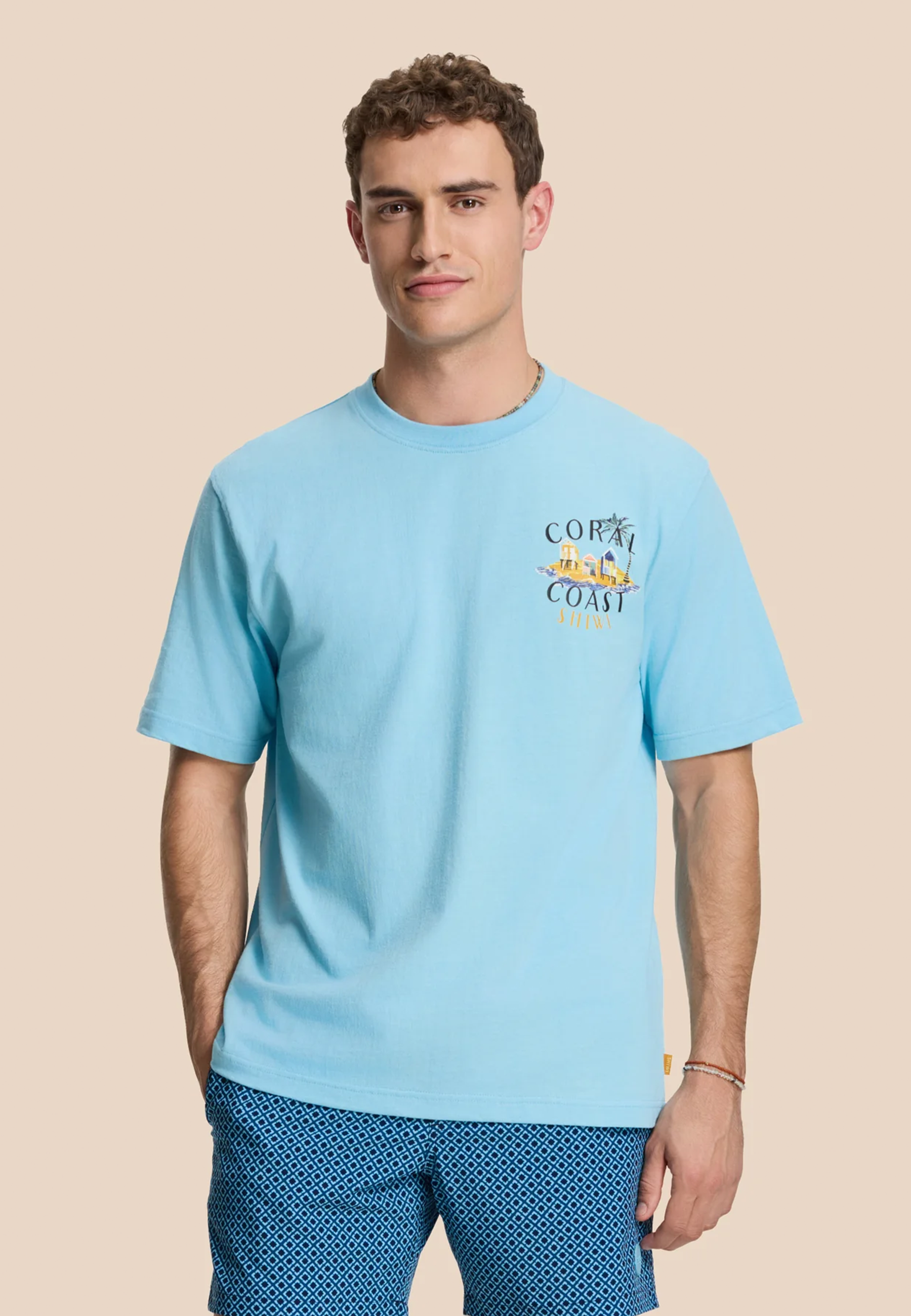 FINN relaxed t-shirt sketched island | blue sky