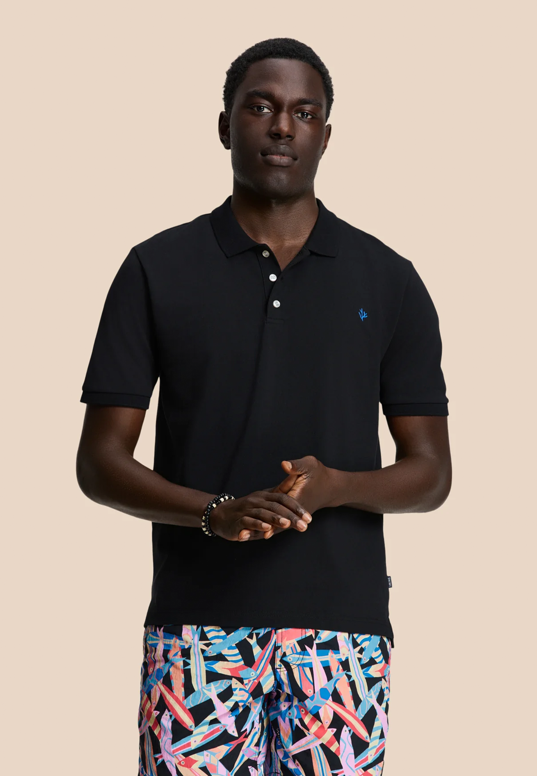 JUSTIN regular polo solid | black