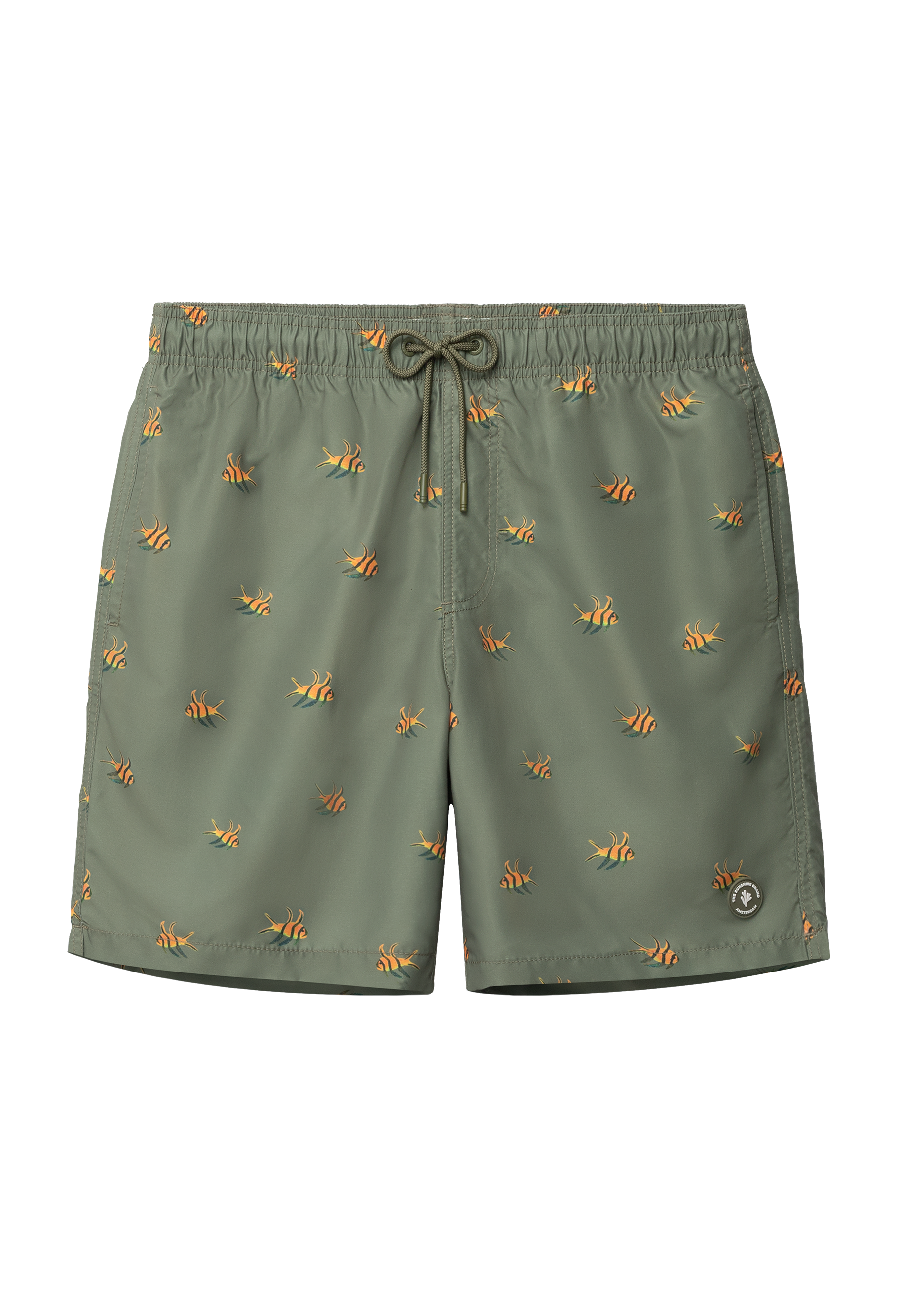 MIKE swim shorts multi fish | green olive