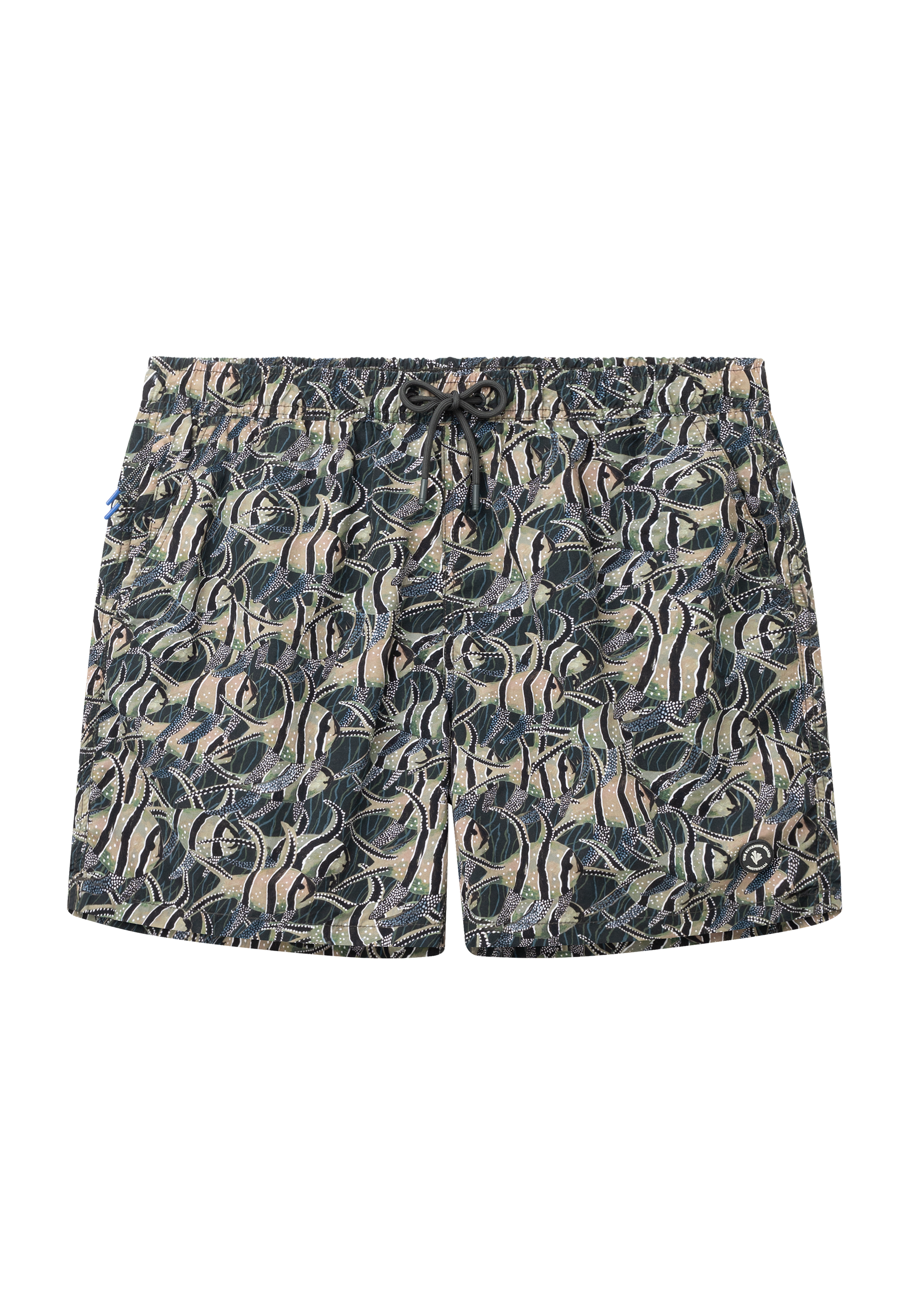 NATE QUICK DRY swim shorts angle fish | beige