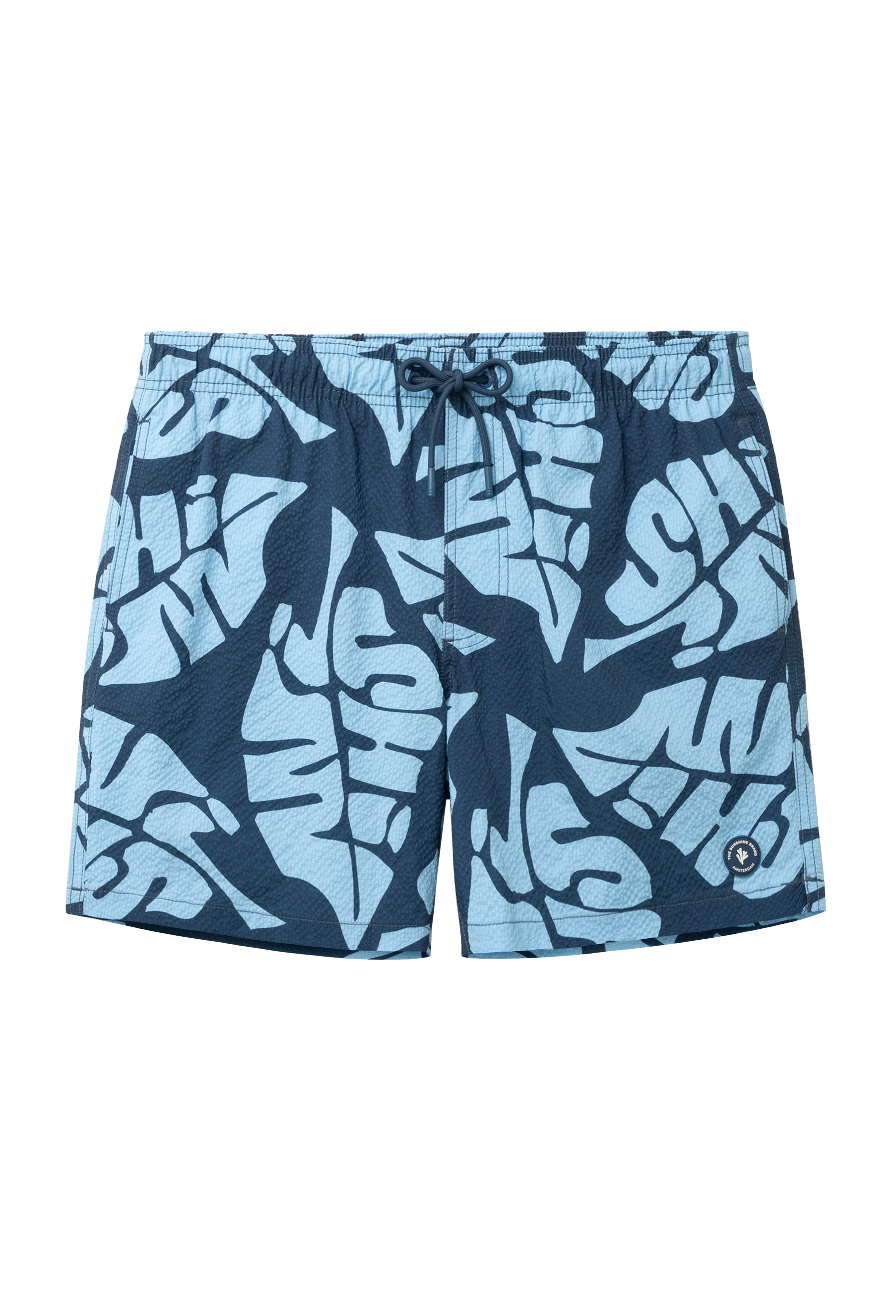 PETE swim shorts tropic leaves | blue slate