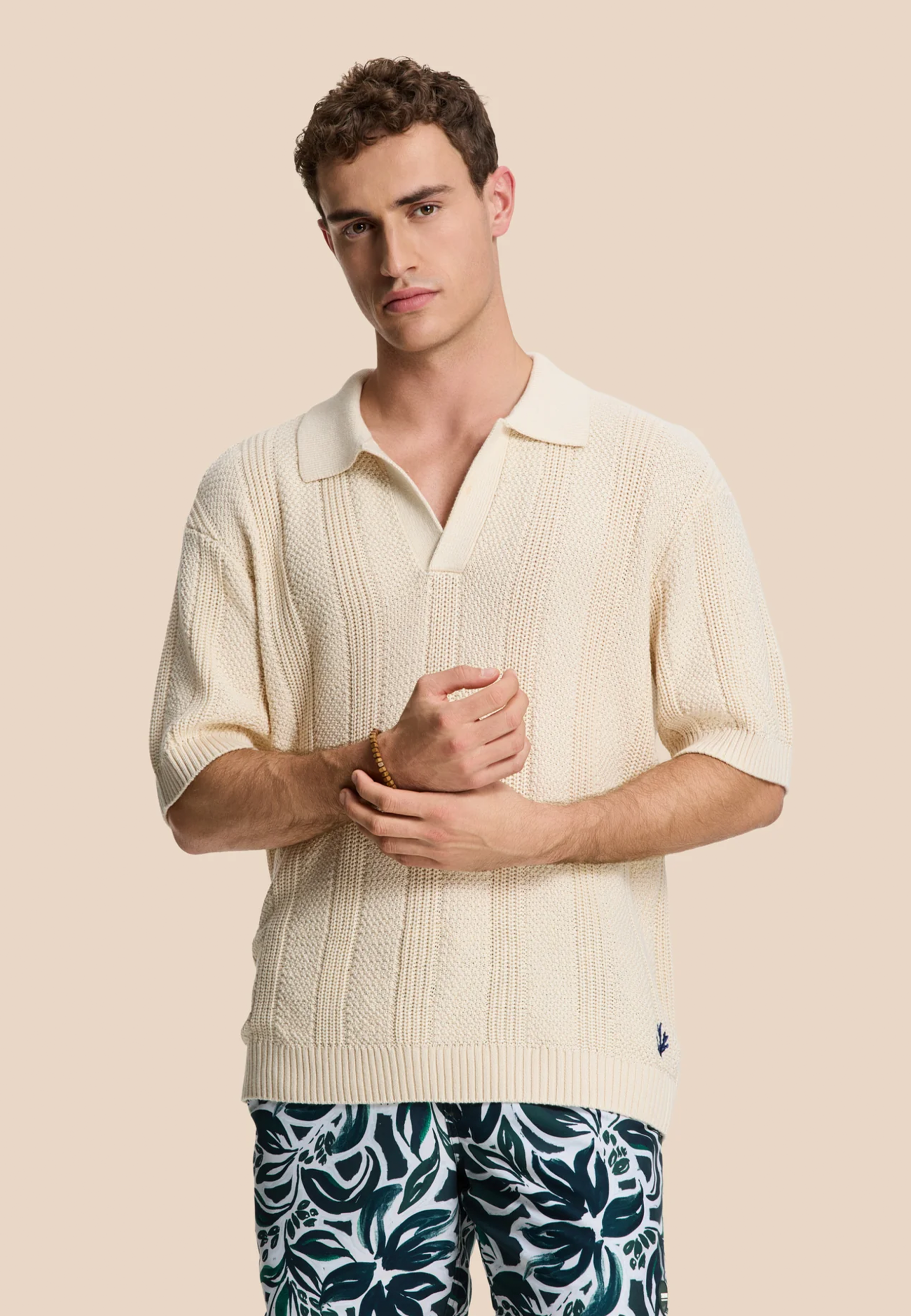 PITT knitted polo solid | beige