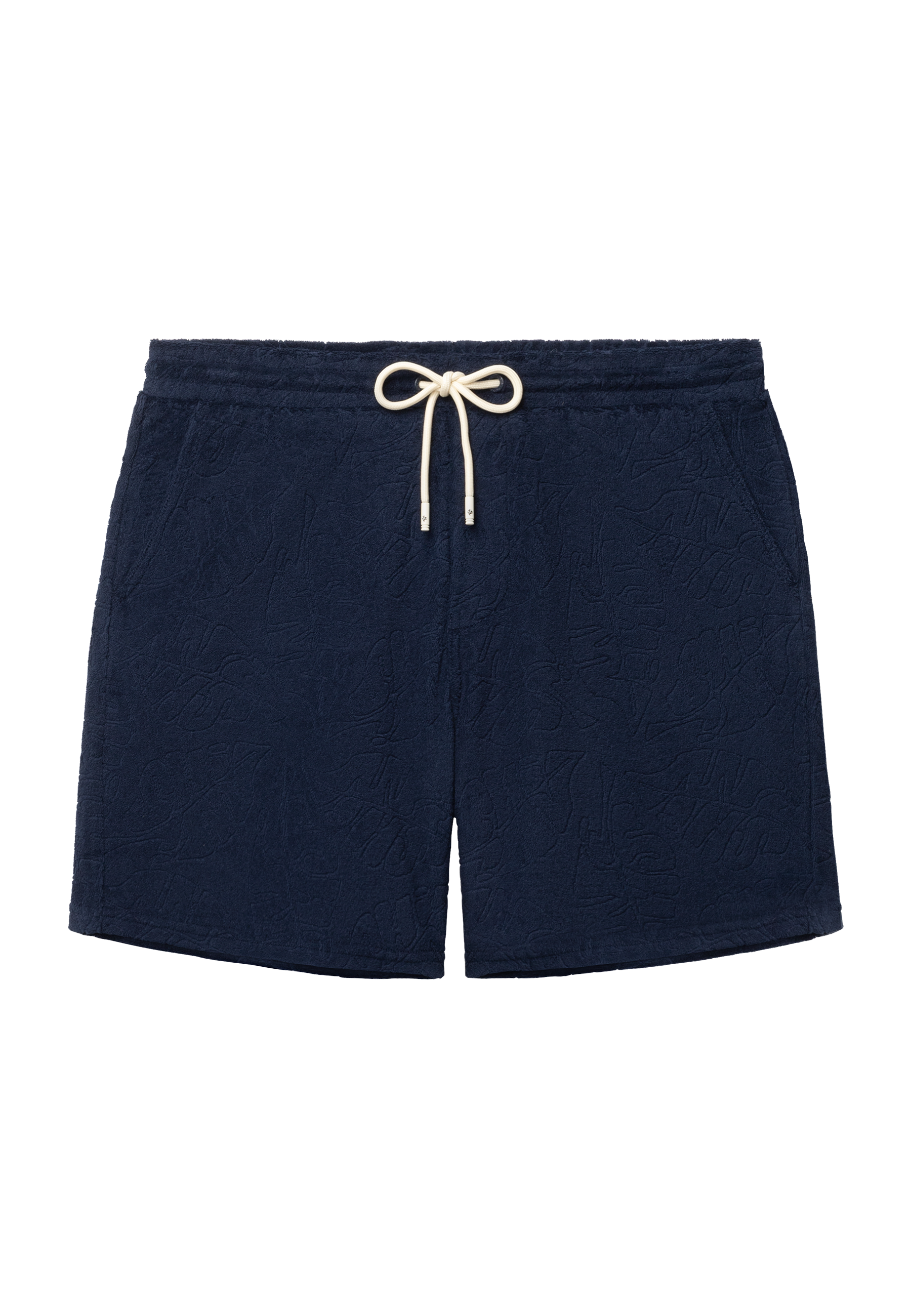 TONY jacquard leaves toweling shorts | blue navy