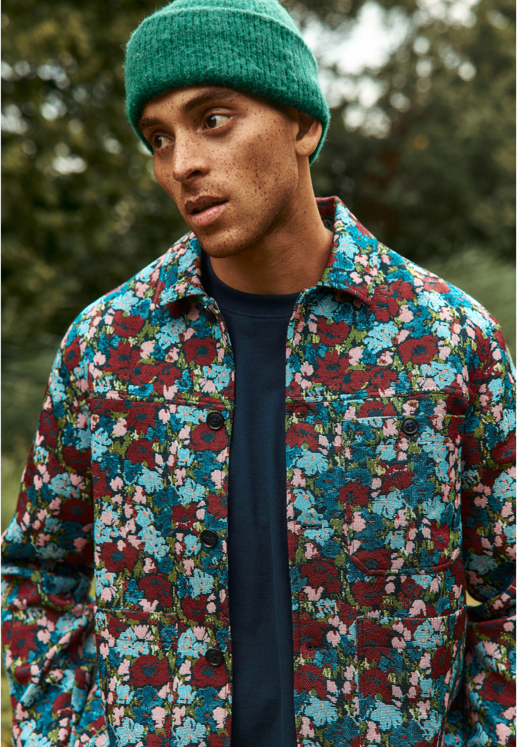 IAN floral field jacket | dark navy